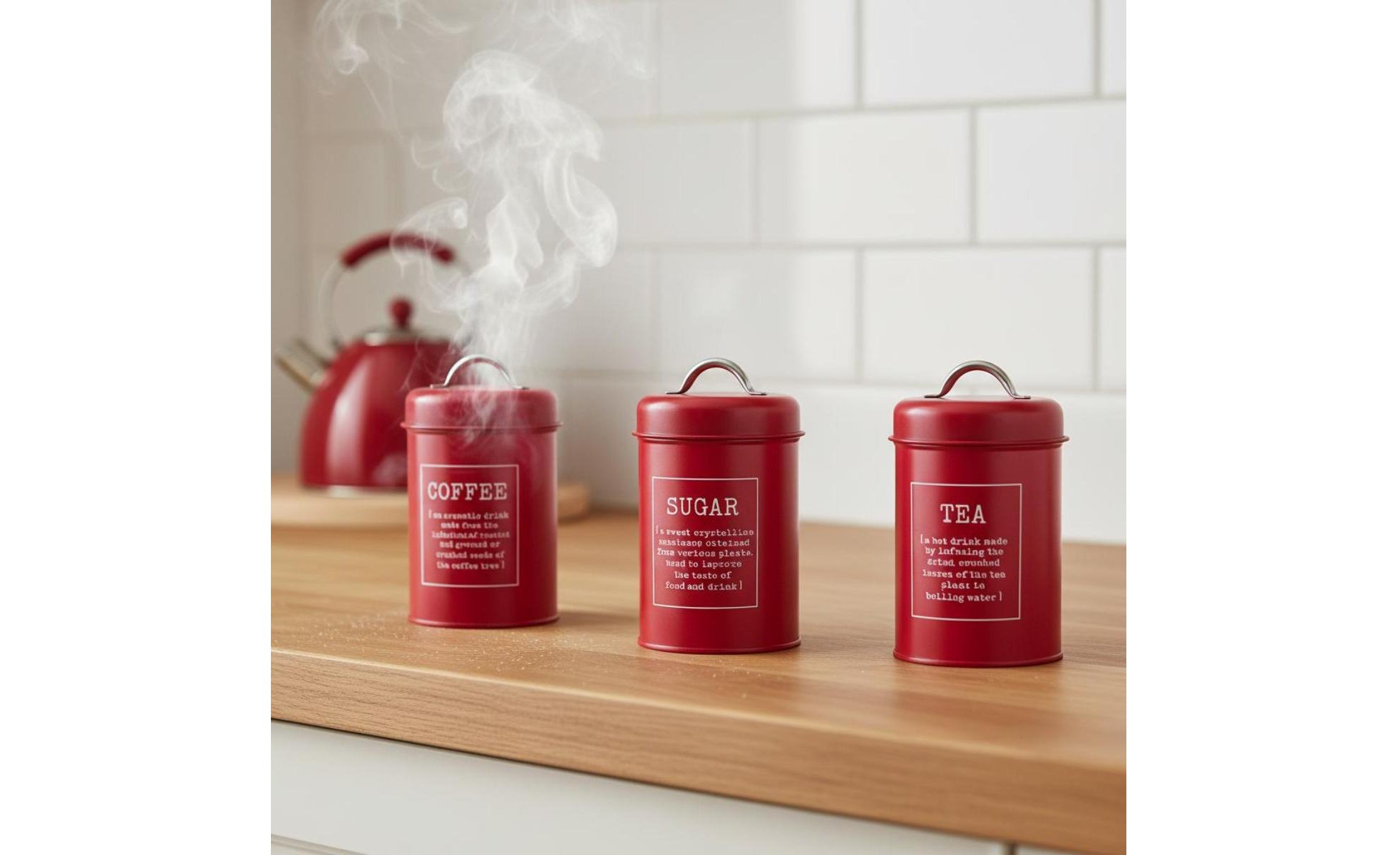 3 Pieces Airtight Canister Set Moisture-Resistant Leaf Brew Tin Canister Nordic