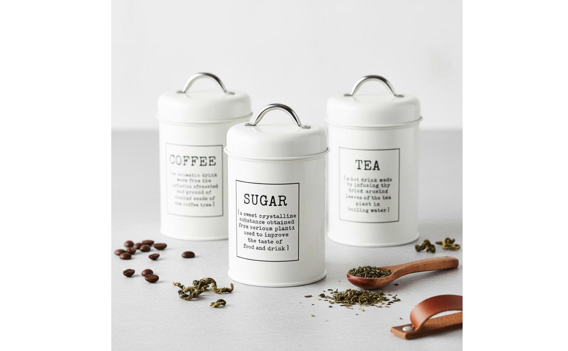 3 Pieces Airtight Canister Set Moisture-Resistant Leaf Brew Tin Canister Nordic