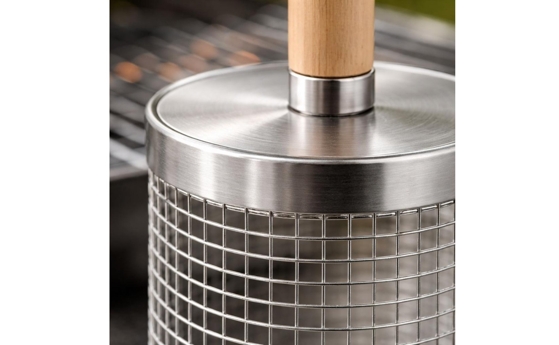 Rollender Grillkorb Rotierend Holzgriff-Grillkorb Rostfreier Stahl für Outdoor