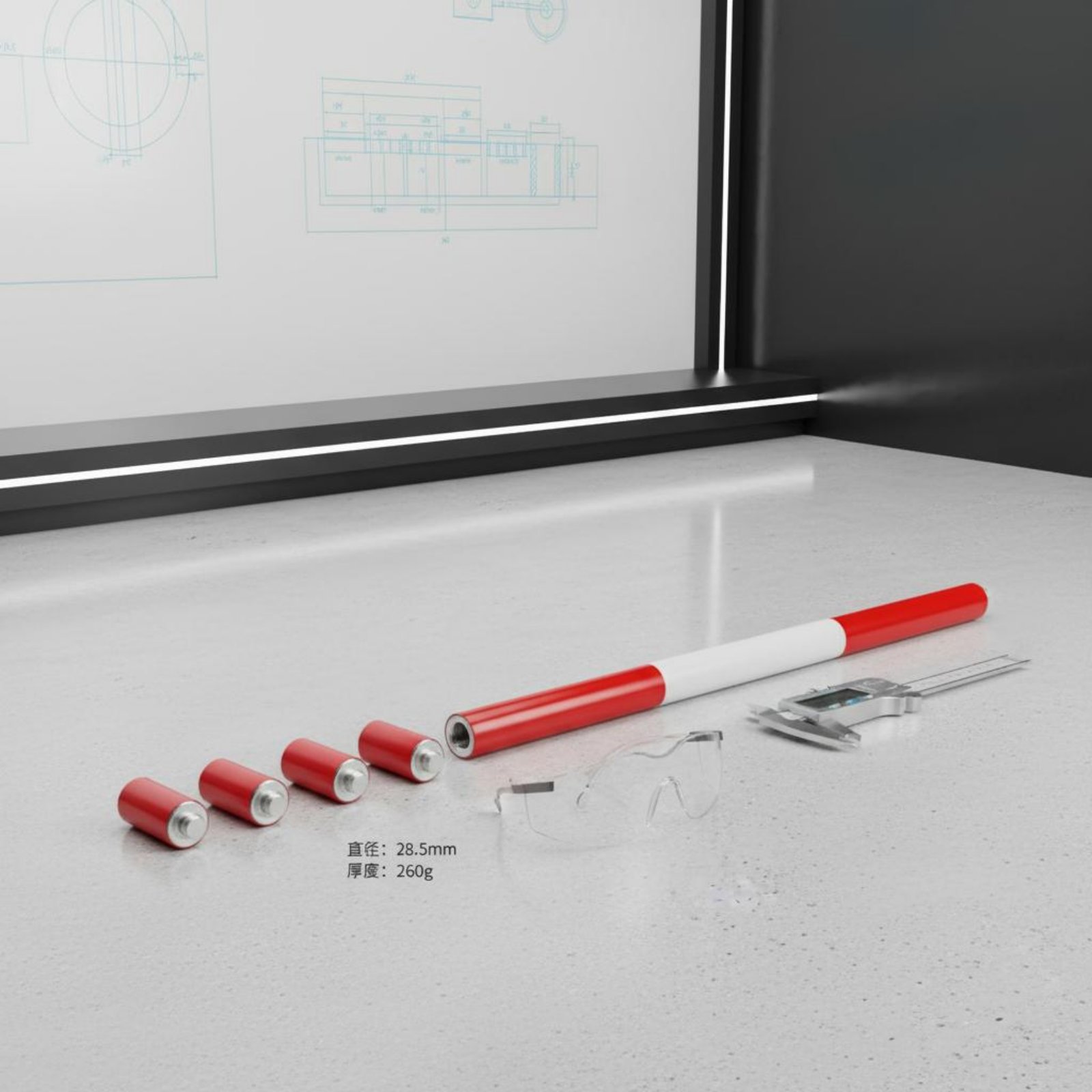 Red-weißer Vermessungsstab Aluminiumlegierung Aluminium Nivellierlatte - Produktbild 2
