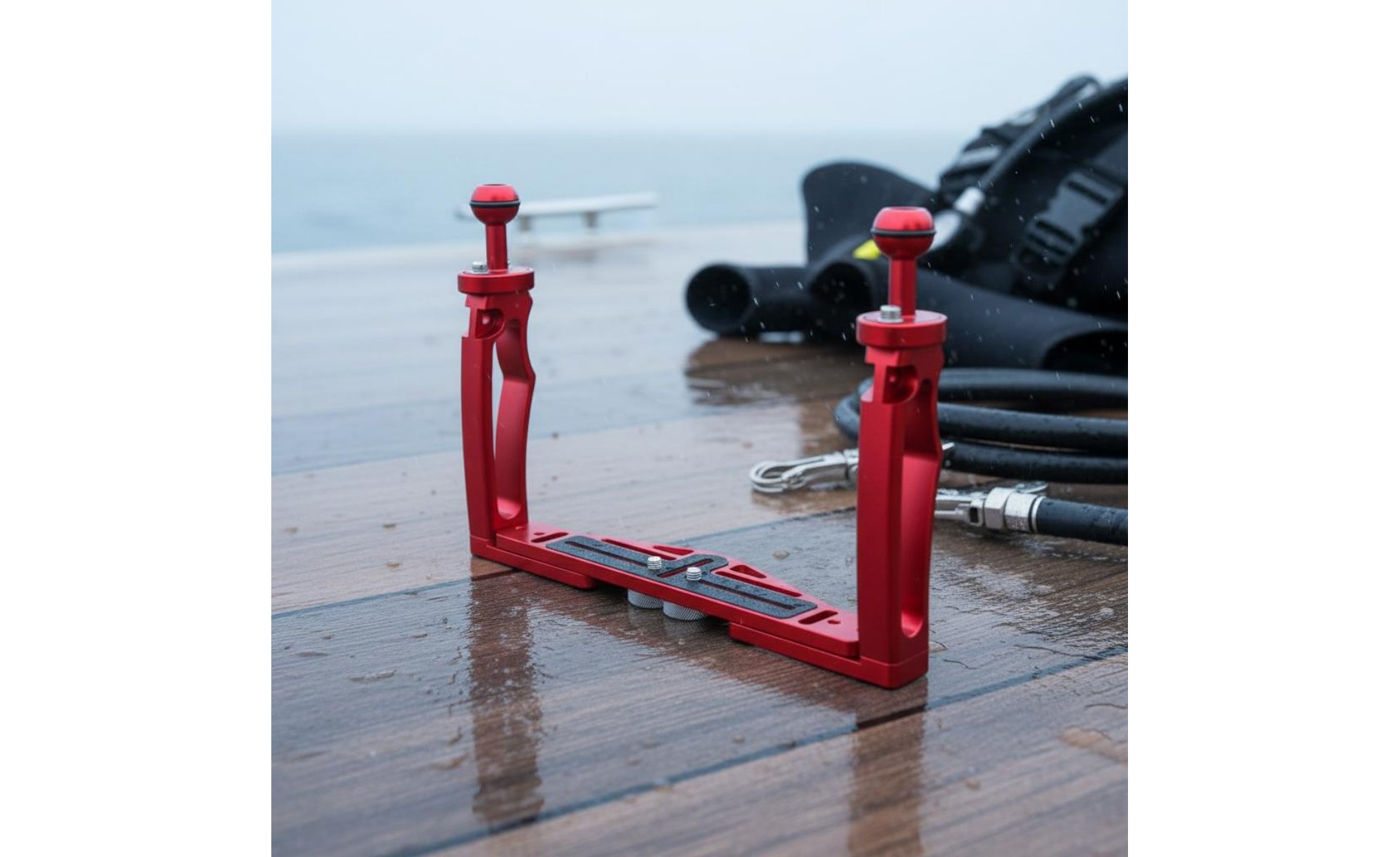 Double Handle Camera Tray Anti-Slip Underwater Camera Handle Tray Waterproof