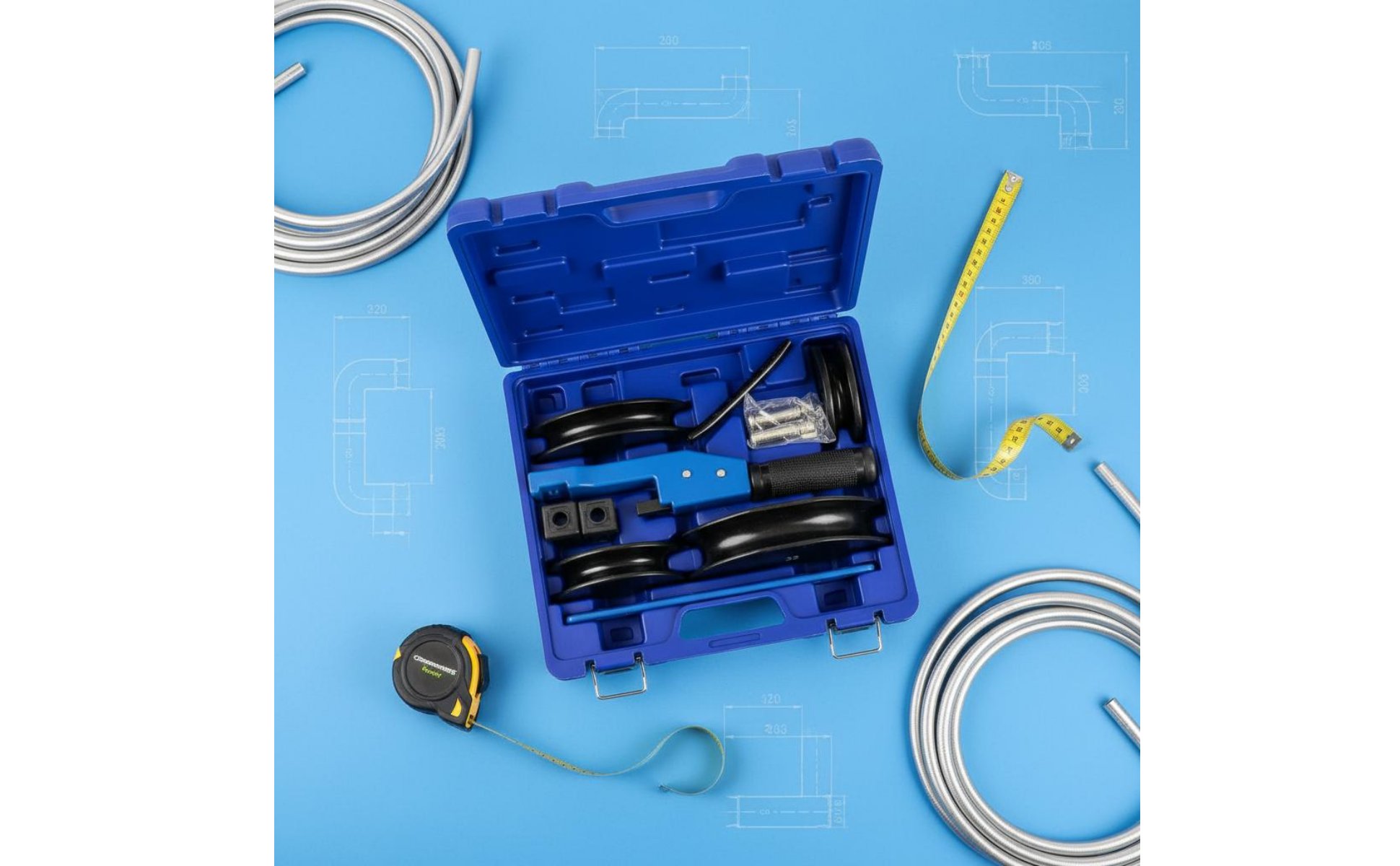 90 Degree Pipe Bending Tool Multiple Size Dies 90° Tube Bender Kit Sturdy Build