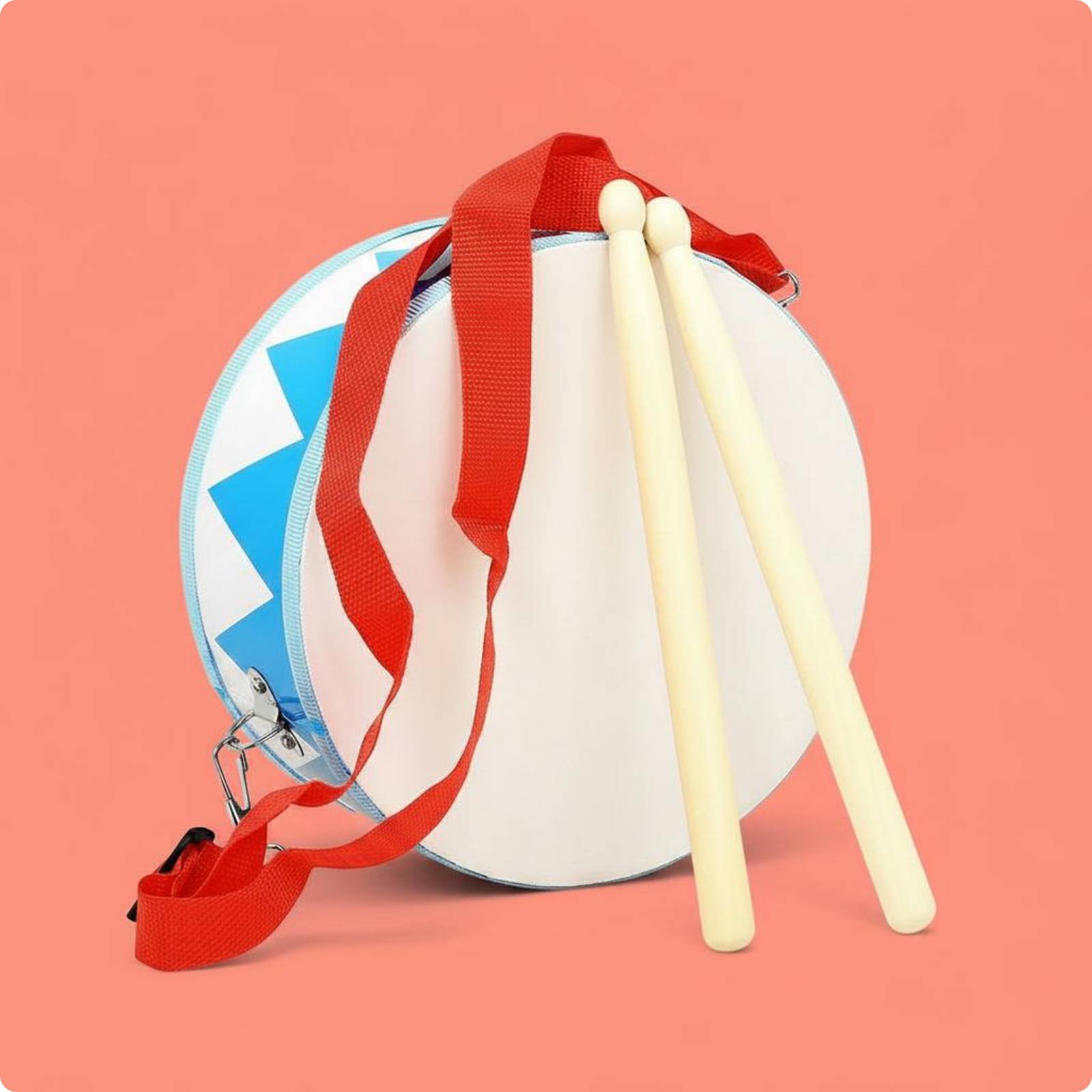 Kleine Battle Drum inkl. Drumsticks doppelseitige Trommel stabil für Musikunterricht