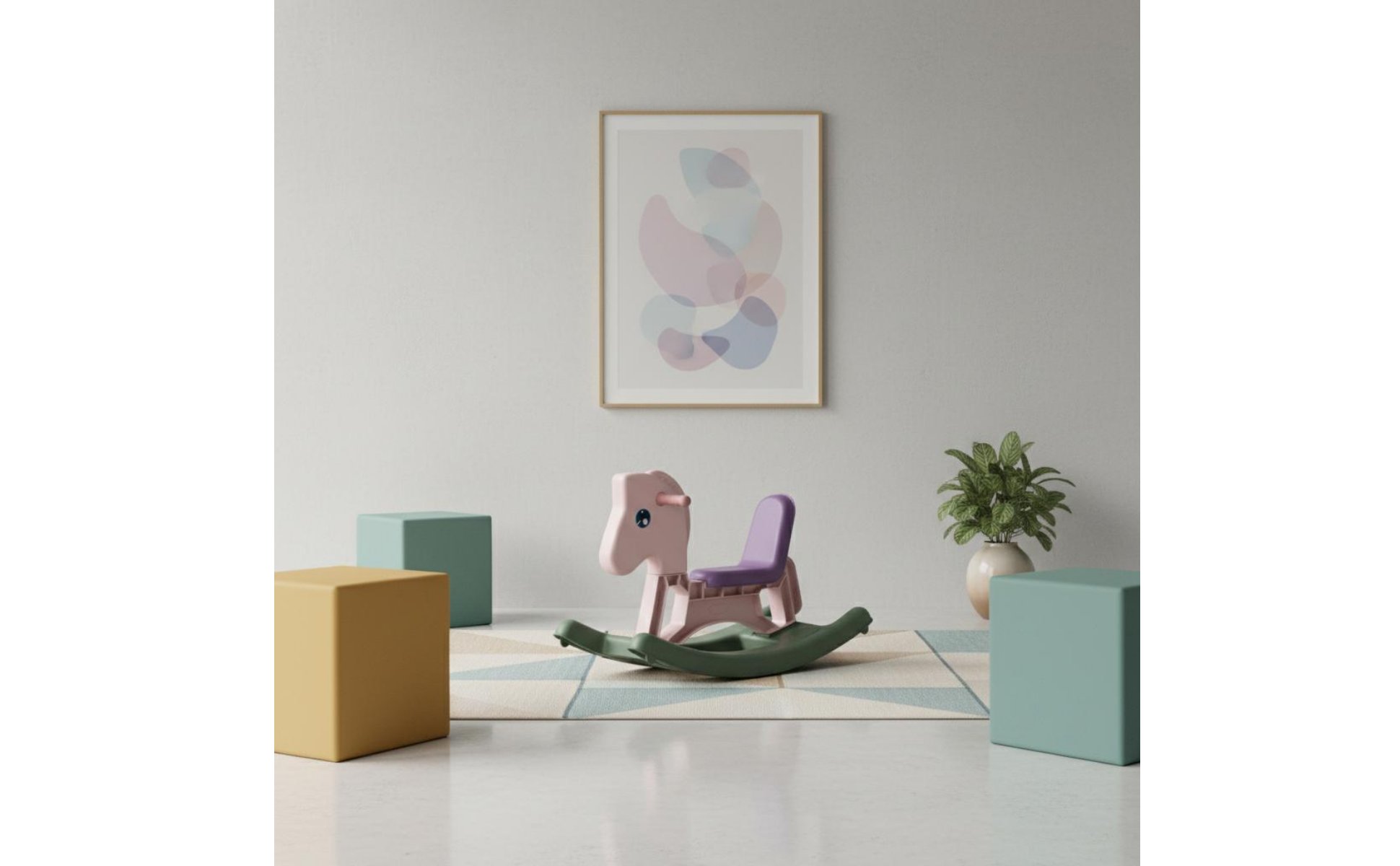 Cheval à Bascule Multifonction Jouet à Roulettes Enfant pour Maison, Enfants