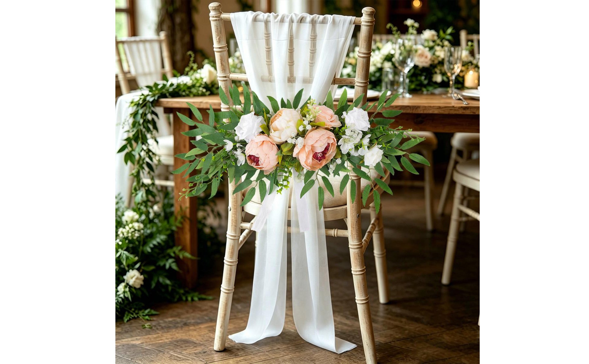 Artificial Peony Garland Realistic Wedding Flower Swag Reusable for Hotel, Party
