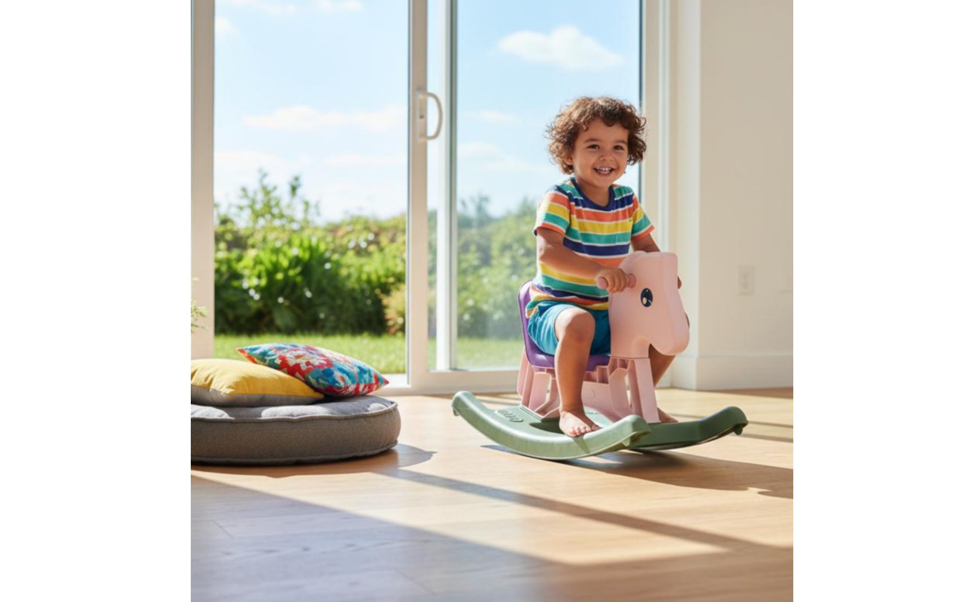 Cheval à Bascule Multifonction Jouet à Roulettes Enfant pour Maison, Enfants