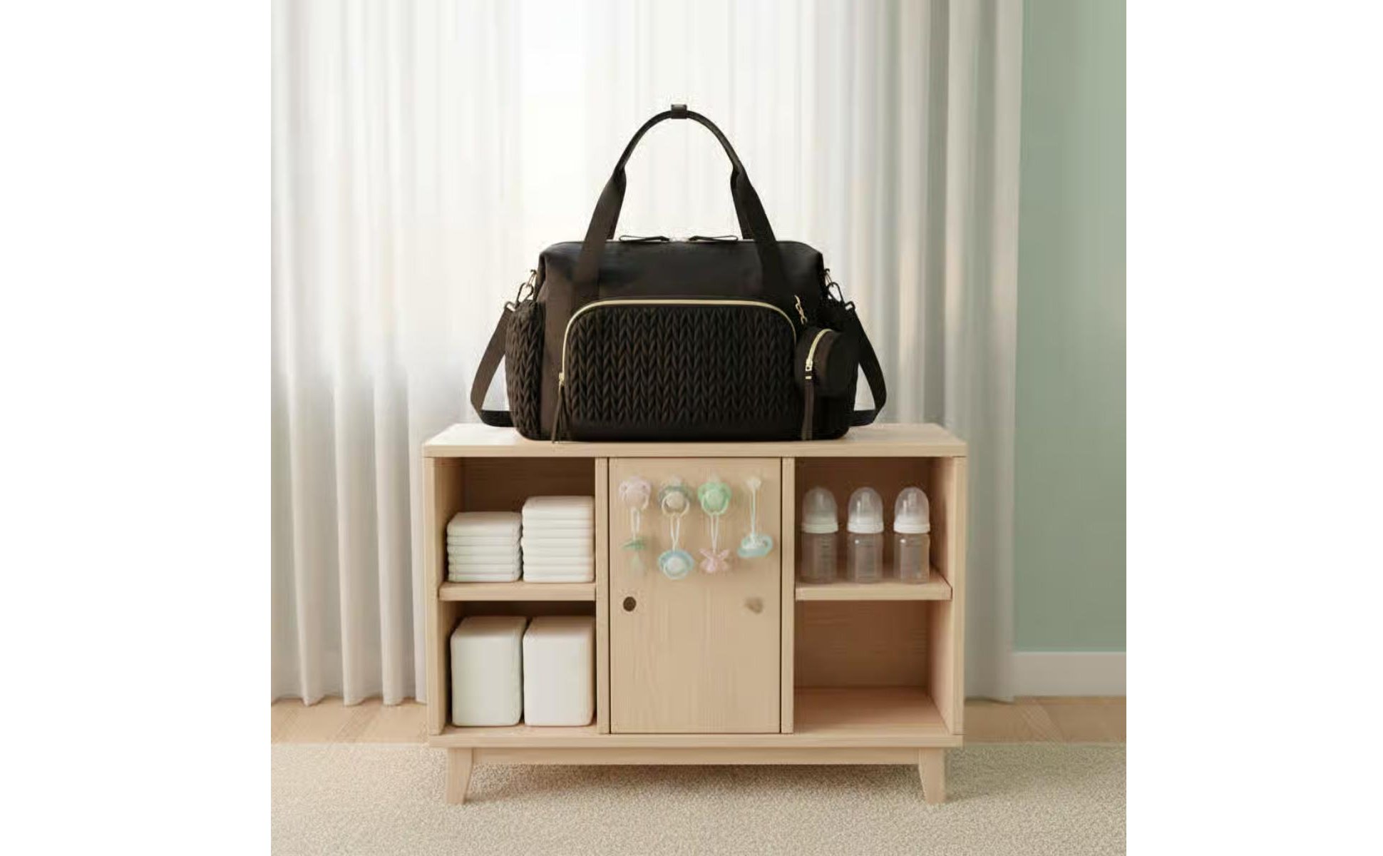 Baby Bag with Pacifier Case Multiple Pockets Maternity Hospital Bag Portable