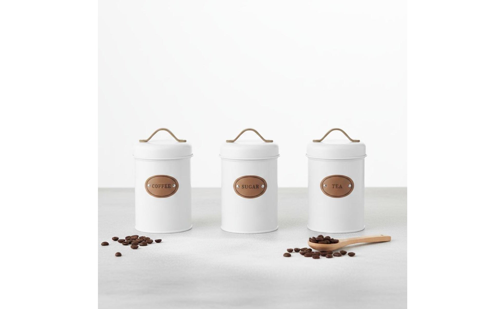 3 Pieces Airtight Canister Set Moisture-Resistant Leaf Brew Tin Canister Nordic