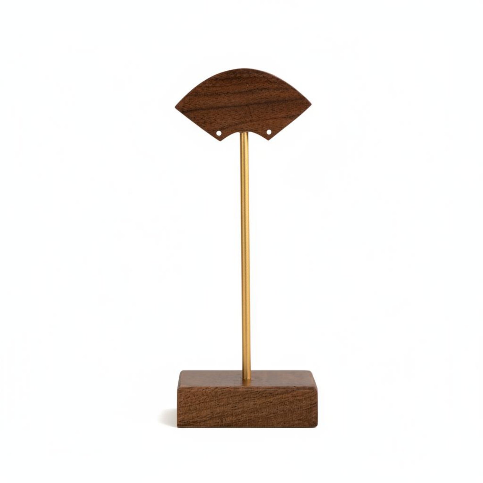 Walnut Earring Display Stand New Chinese Style Fan Shape Earring Holder Stable Wooden Jewelry Display Rack for Dressing Table
