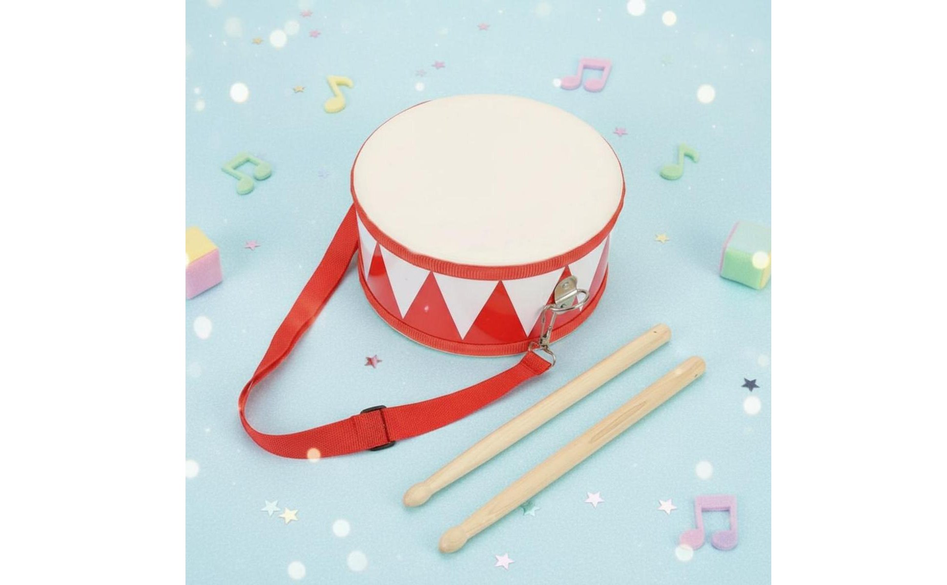 Small Battle Drum Includes Drumsticks Double Sided Drum Sturdy for Music Class