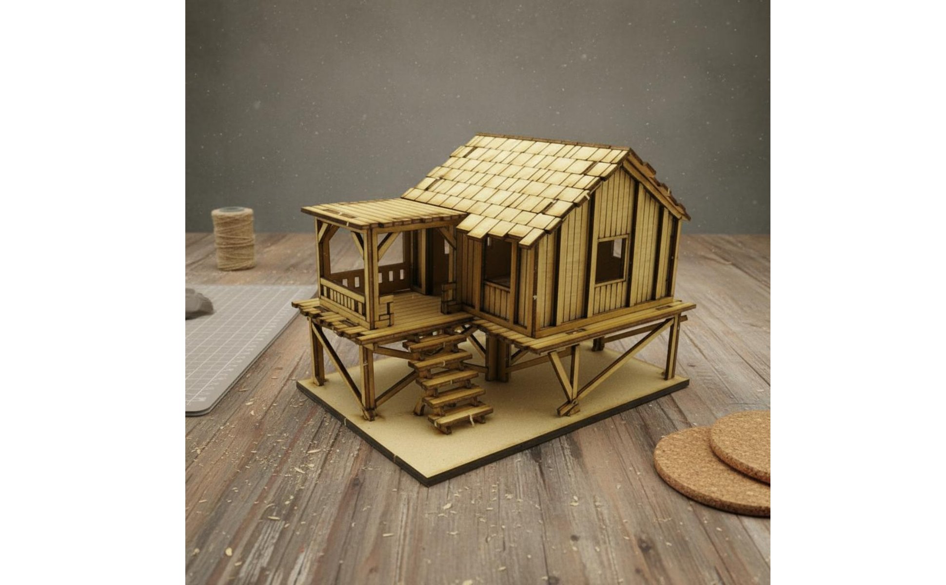 3D Building Kit 1:72 Scale Architectural Miniature DIY Assembly for Hobbyists