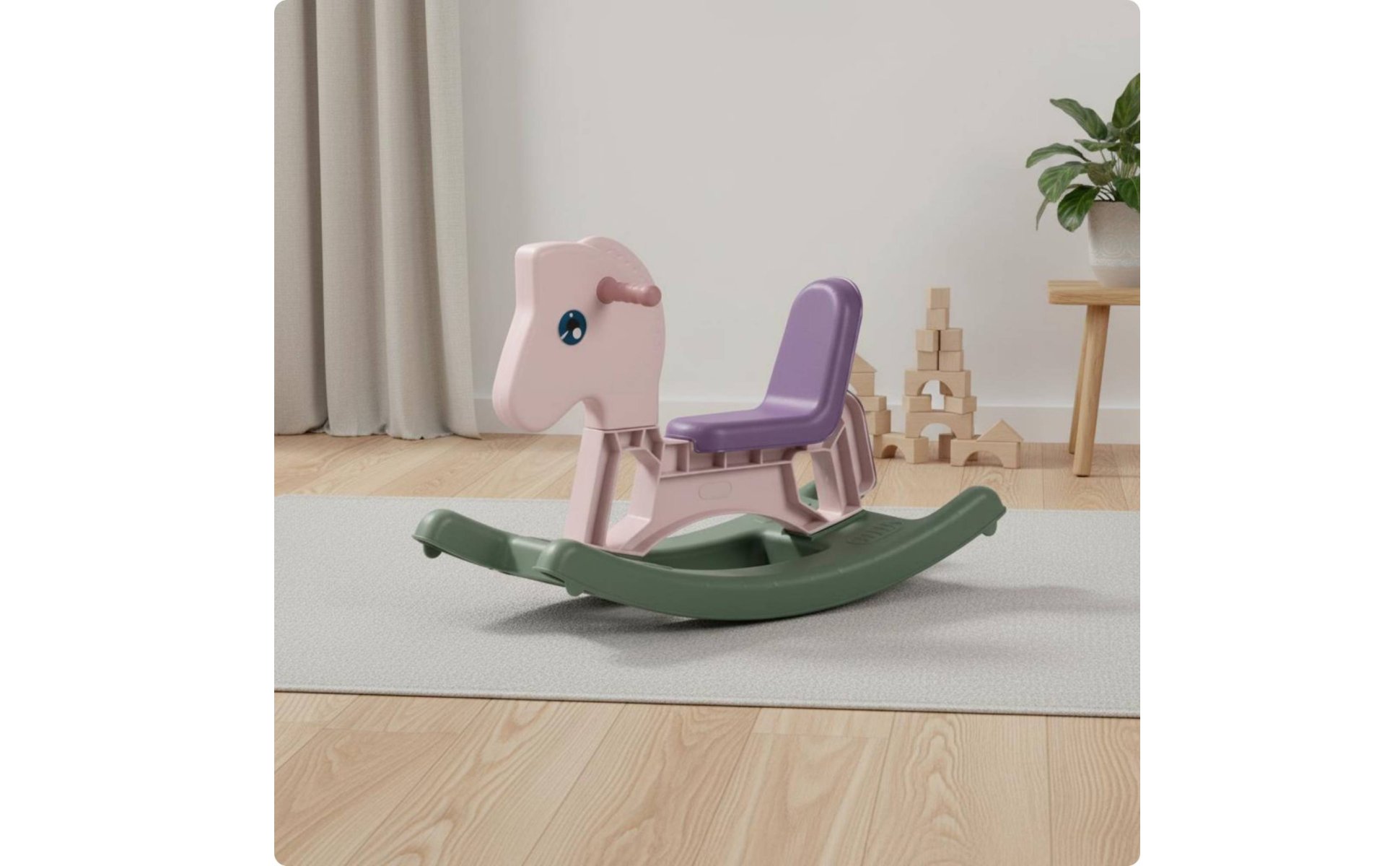 Cheval à Bascule Multifonction Jouet à Roulettes Enfant pour Maison, Enfants