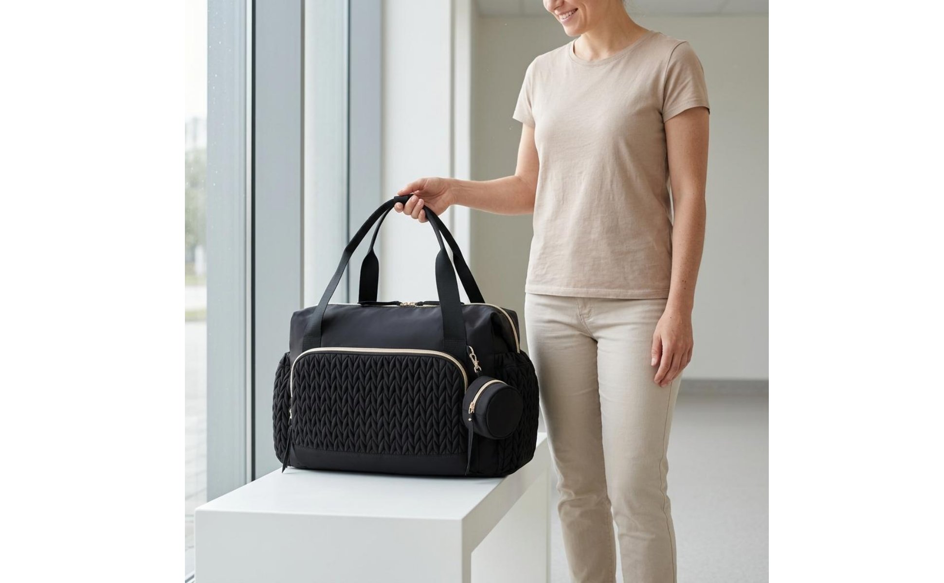 Baby Bag with Pacifier Case Multiple Pockets Maternity Hospital Bag Portable