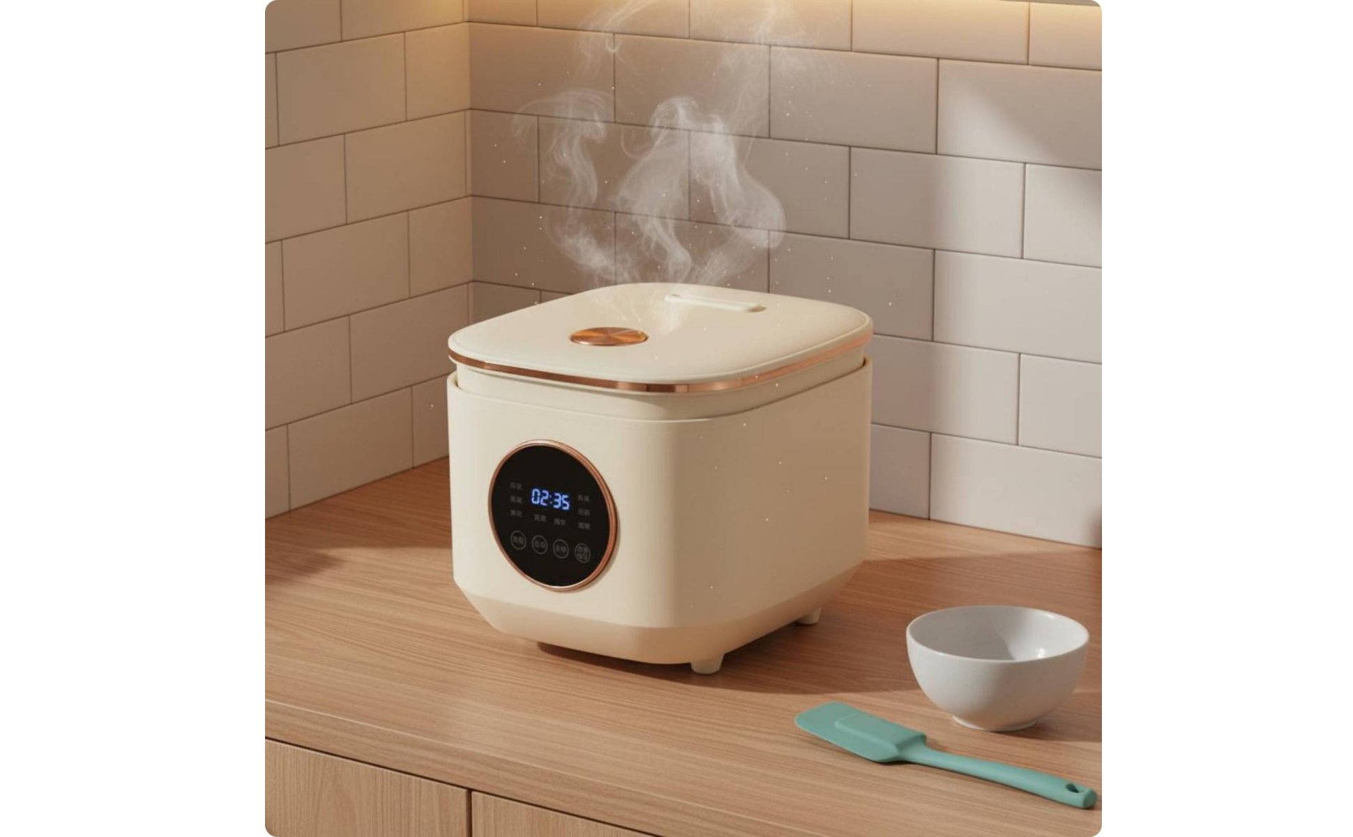 Mini Rice Cooker Easy to Clean Multi Function Rice Cooker Small Appliance 2L Capacity Color Screen for Dorm