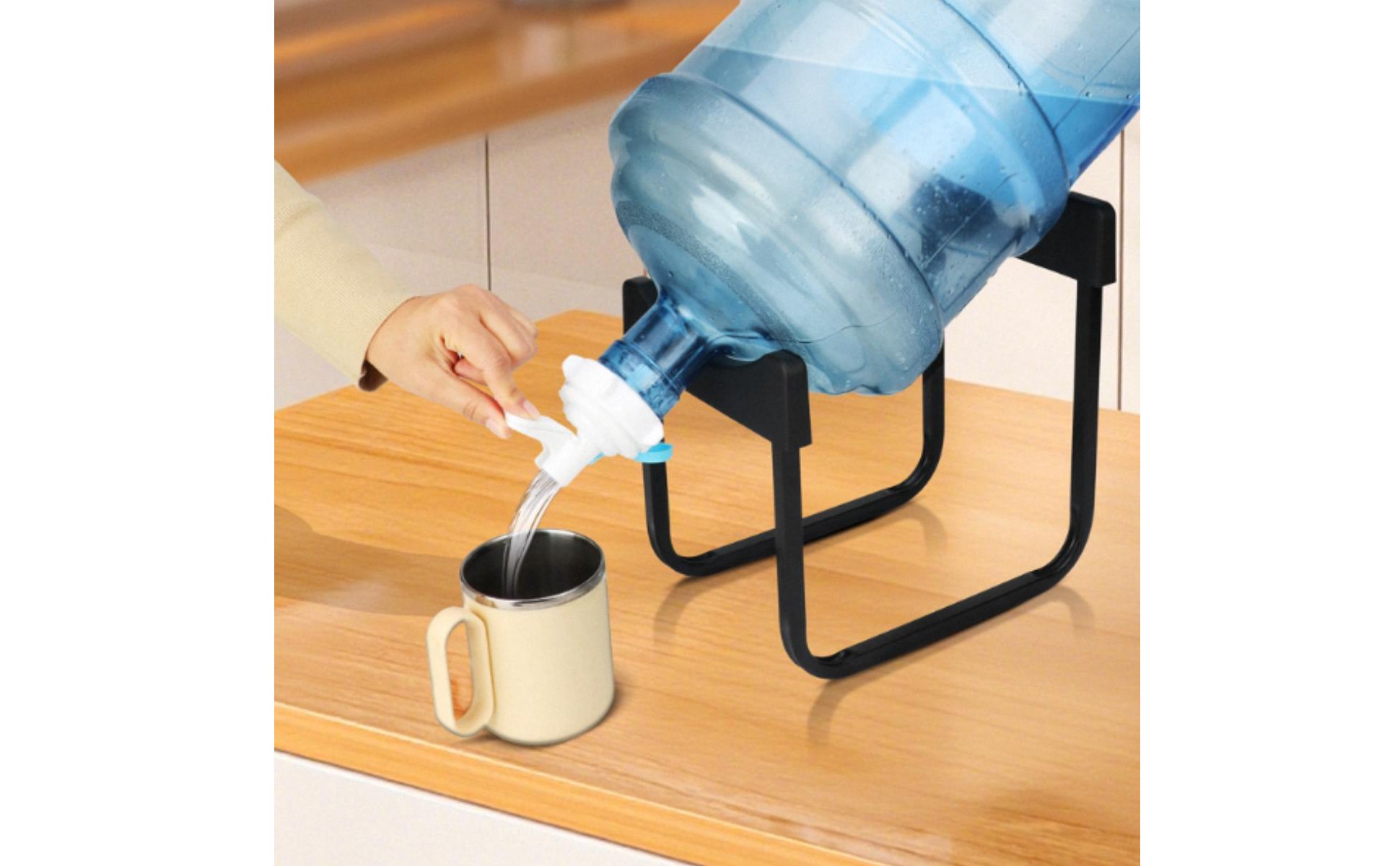 Snap-Fit Nozzle Stand Lever-Design Water Bottle Stand Sealing for Kitchen