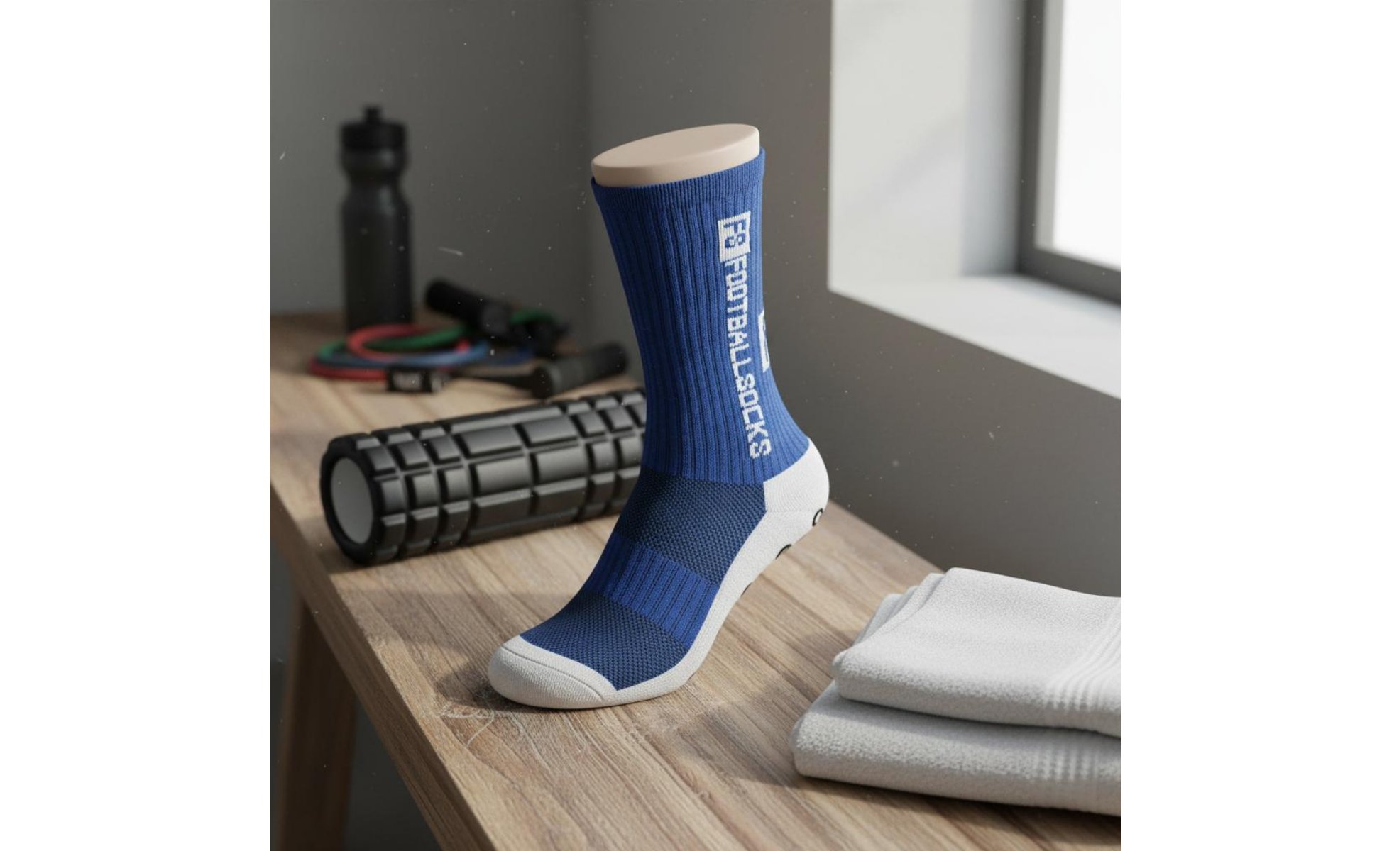 Non Slip Football Socks Towel Bottom Grip Socks Thickened Sole for Teens, Kids