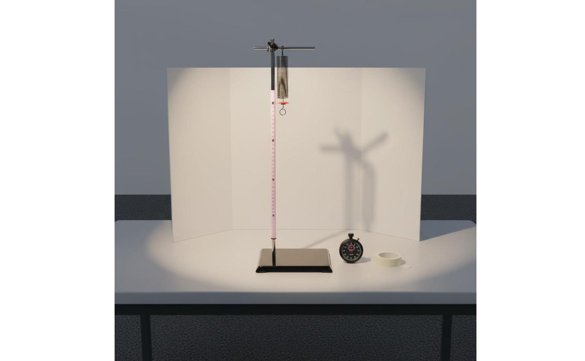 Hooke's Law Demonstration Stand Adjustable Null Point Coil Extension Tester