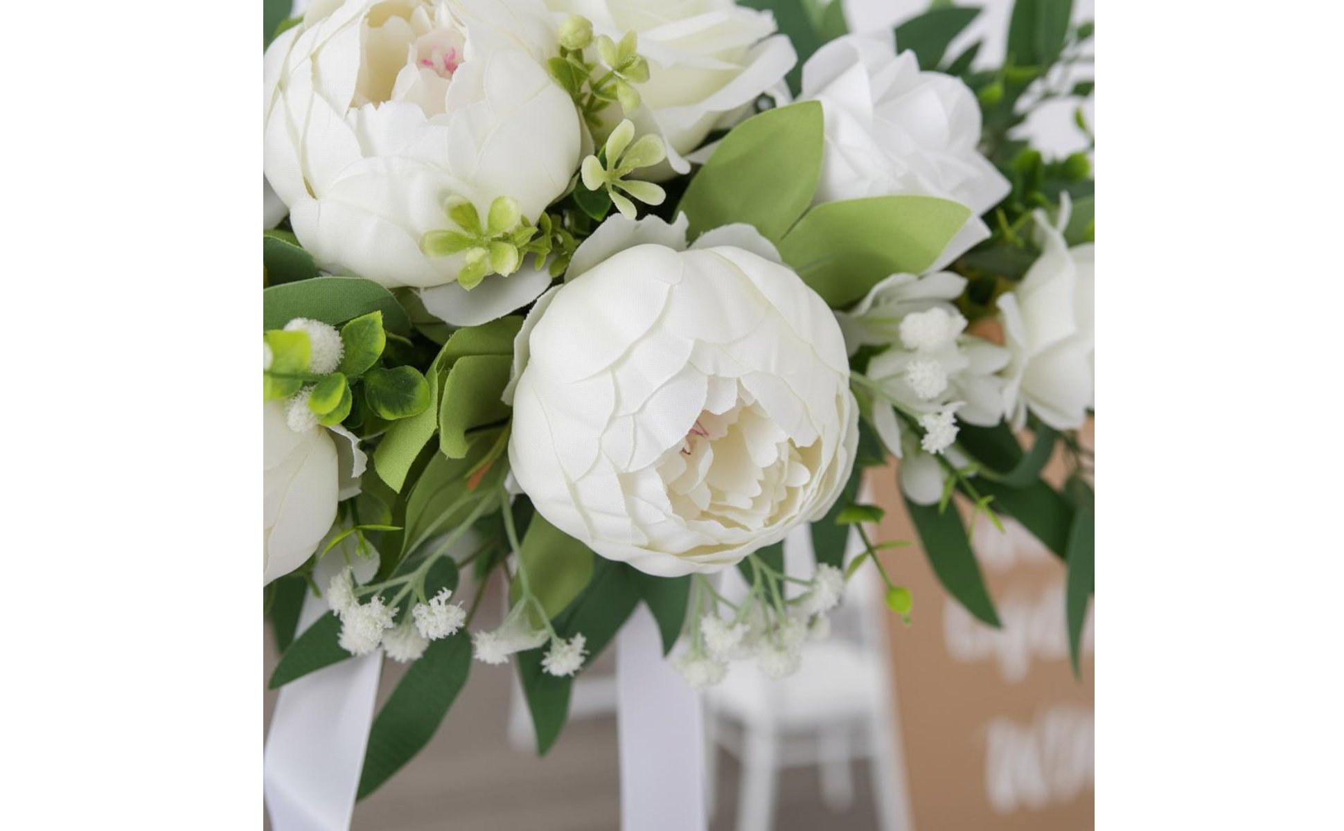 Artificial Peony Garland Realistic Wedding Flower Swag Reusable for Hotel, Party