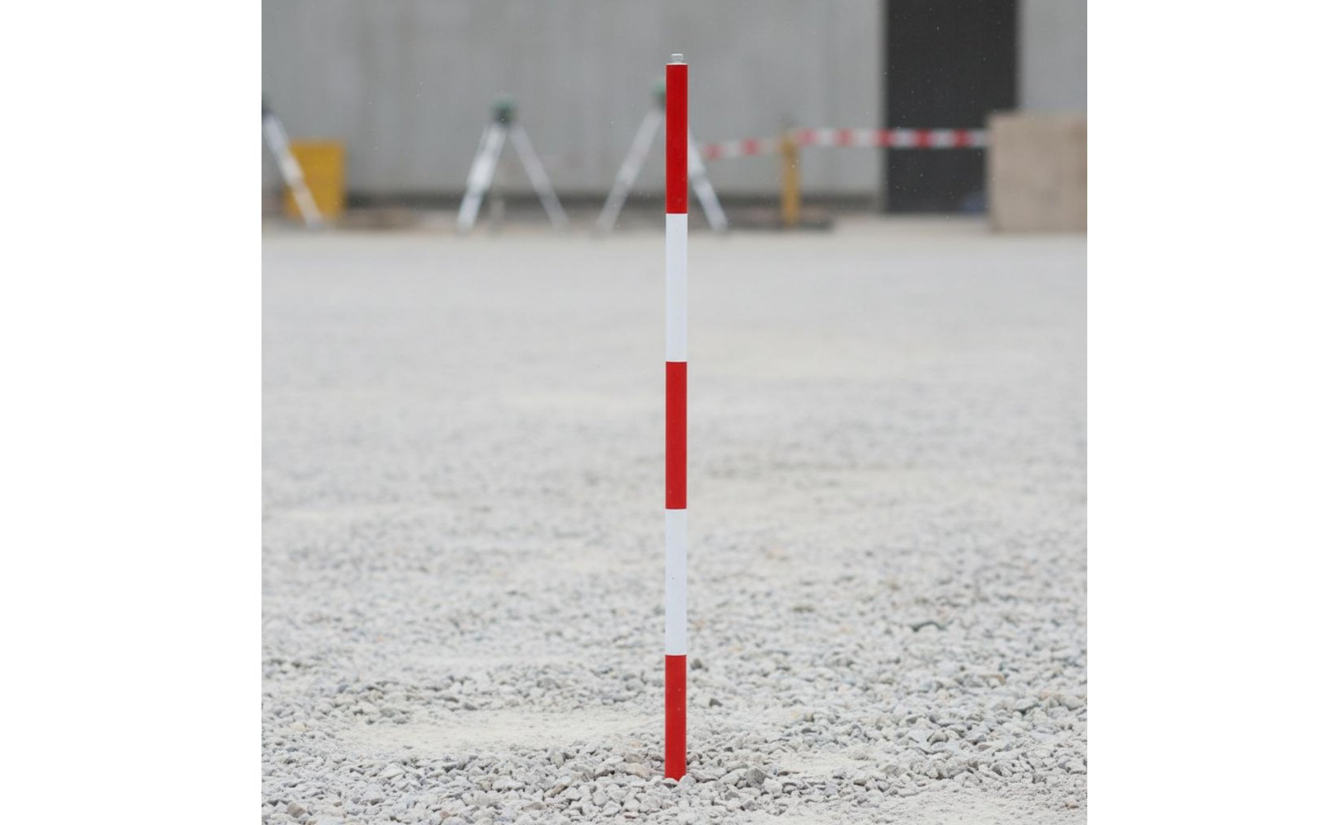 Red and White Survey Pole High-Contrast Colors Sectional Aluminum Ranging Rod