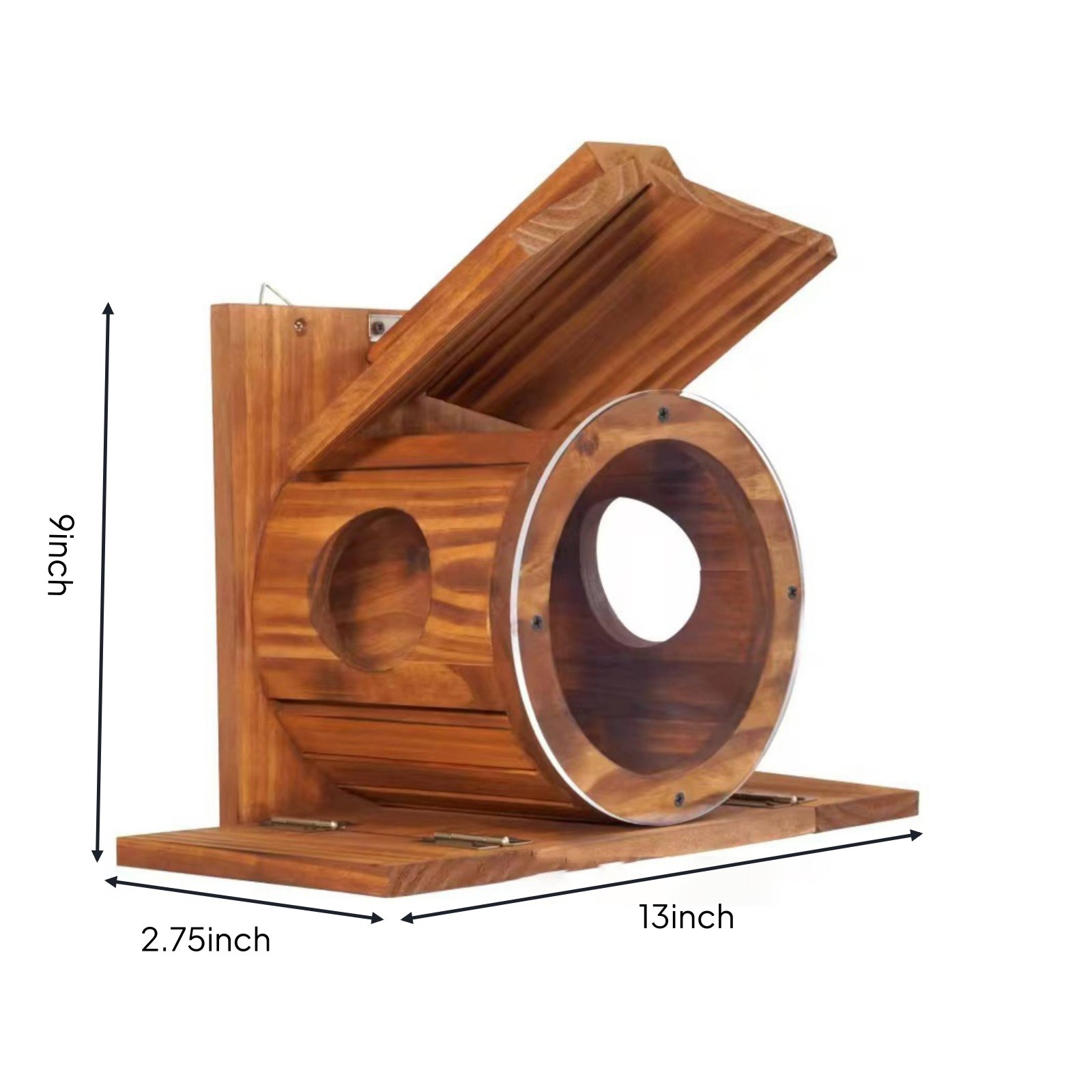Wooden Squirrel Feeder Easy to Hang Wall Mounted Squirrel Feeder Natural Wood