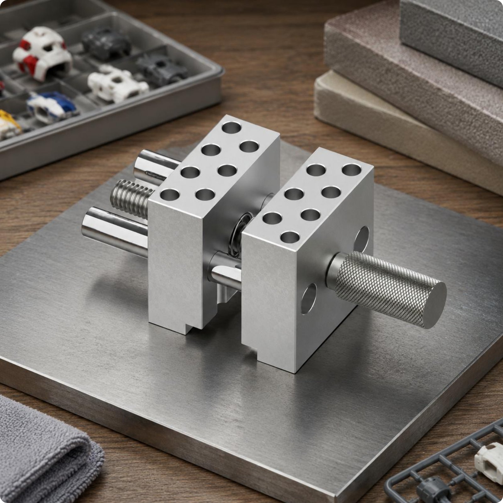 Mini-Metallschraubstock gerändelter Griff Modellbau-Schraubstock