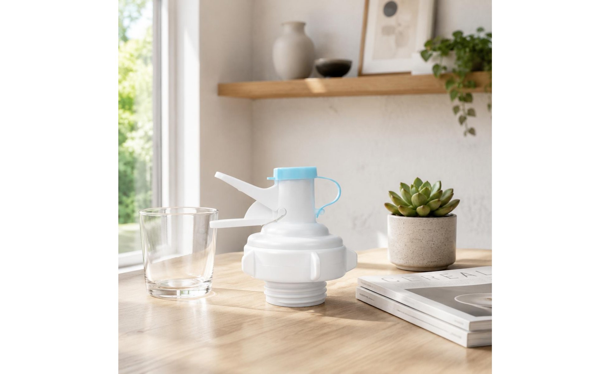 Snap-Fit Nozzle Stand Lever-Design Water Bottle Stand Sealing for Kitchen