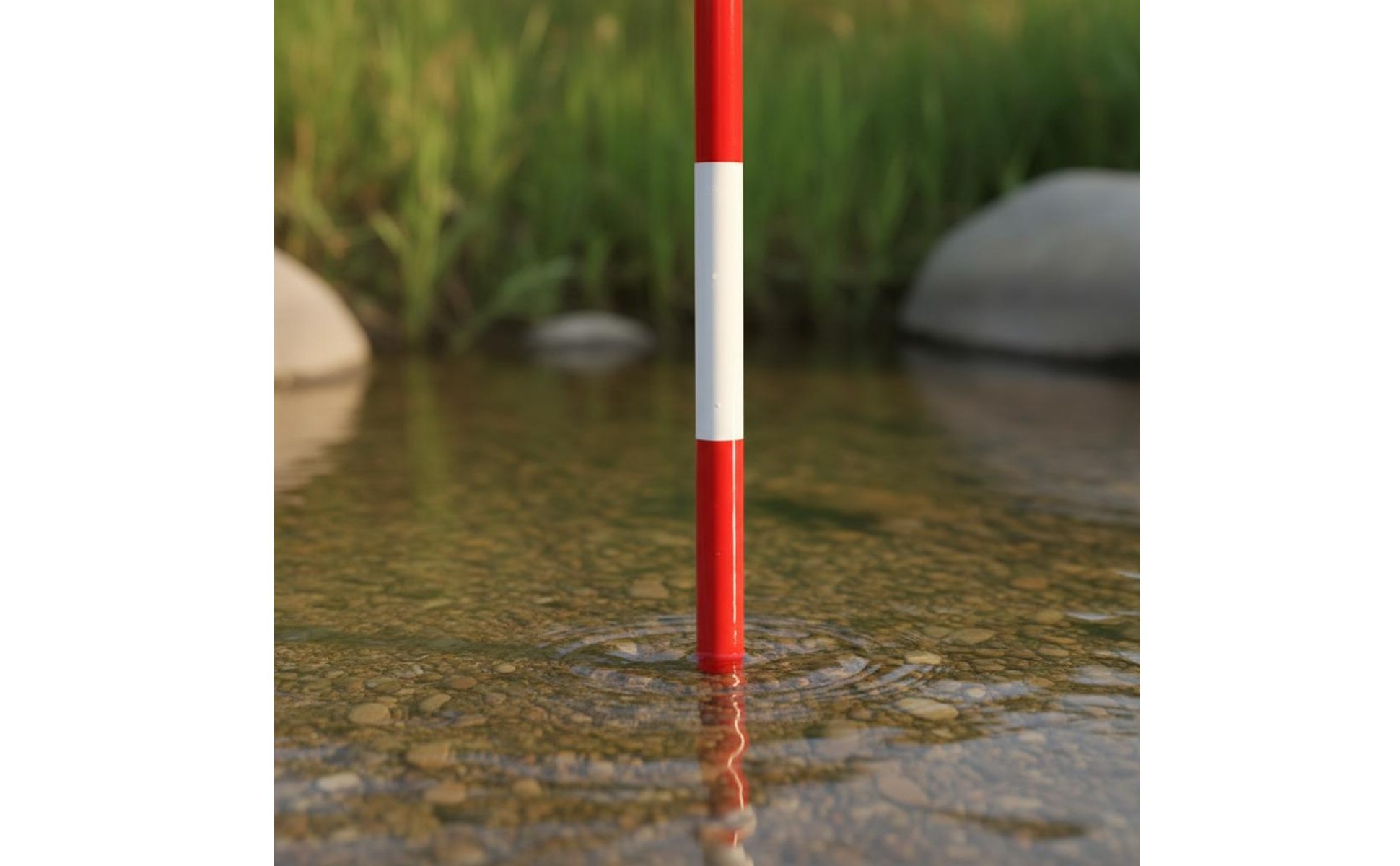 Red and White Survey Pole High-Contrast Colors Sectional Aluminum Ranging Rod