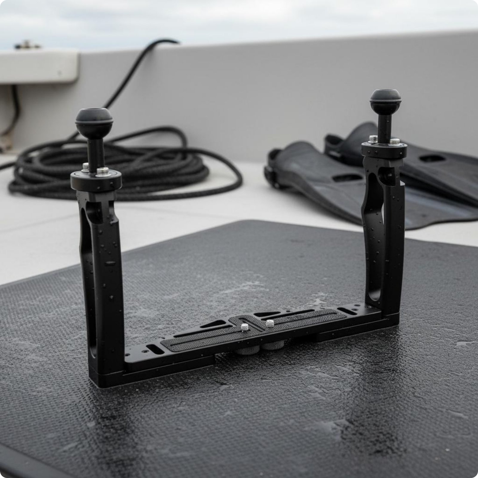 Double Handle Camera Tray Easy to Carry Underwater Camera Handle Tray for