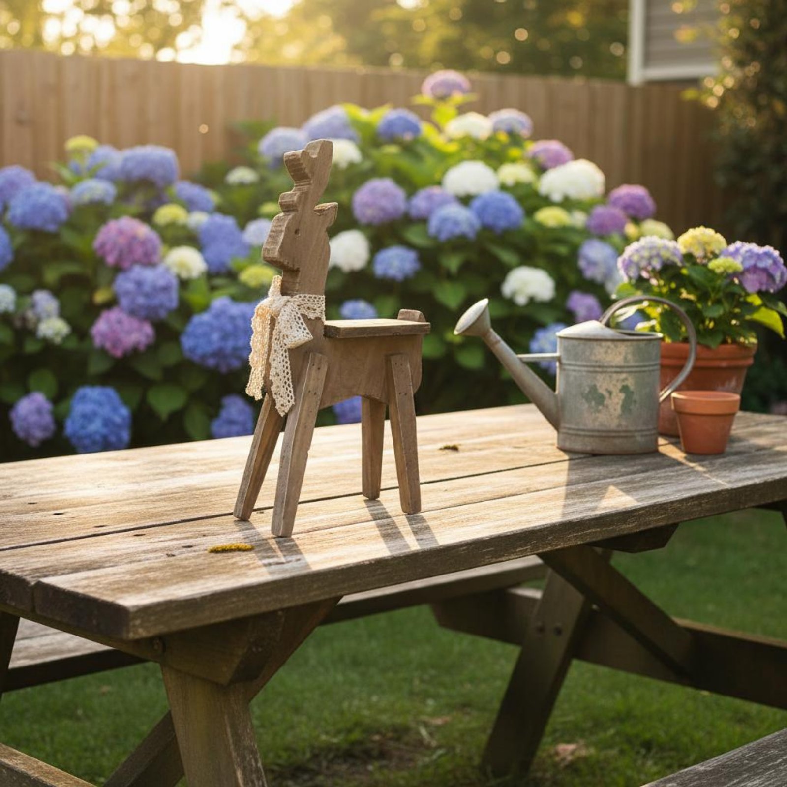 Distressed Wooden Deer Decor Handmade Wooden Deer Statue Hand-Carved detailed image 5
