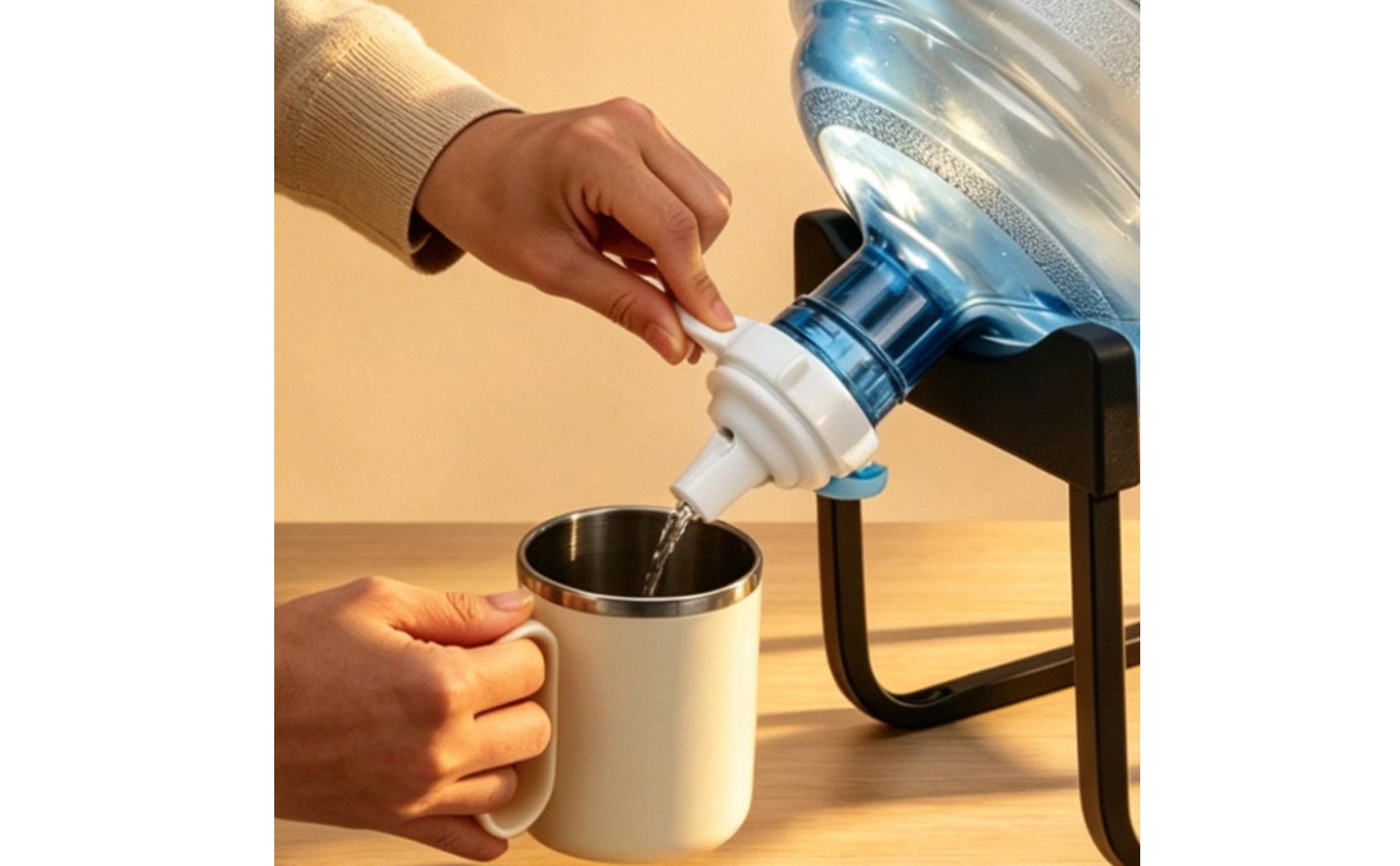 Snap-Fit Nozzle Stand Lever-Design Water Bottle Stand Sealing for Kitchen