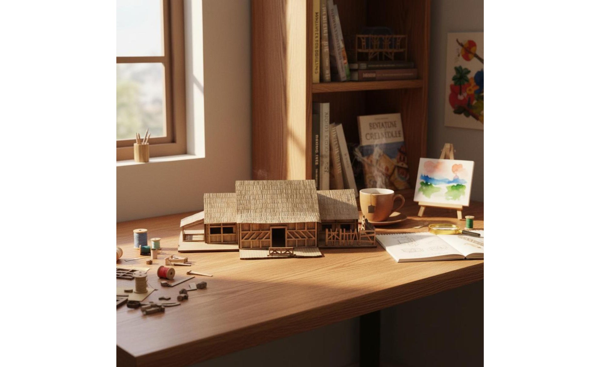 Maquette de Maison à Monter DIY Modèle de Maison 3D fait Main pour Étudiants