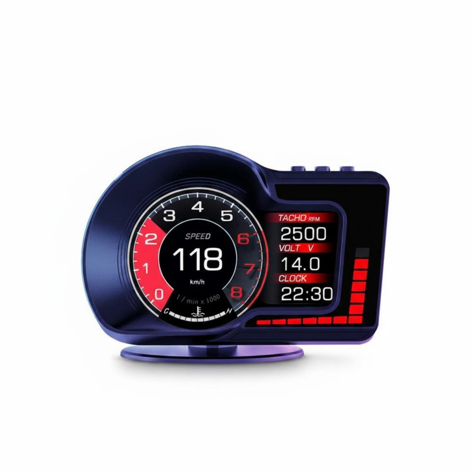 Vehicle Data HUD Display Instant Vehicle Data HUD Meter Alarm Light Automotive Digital Gauge