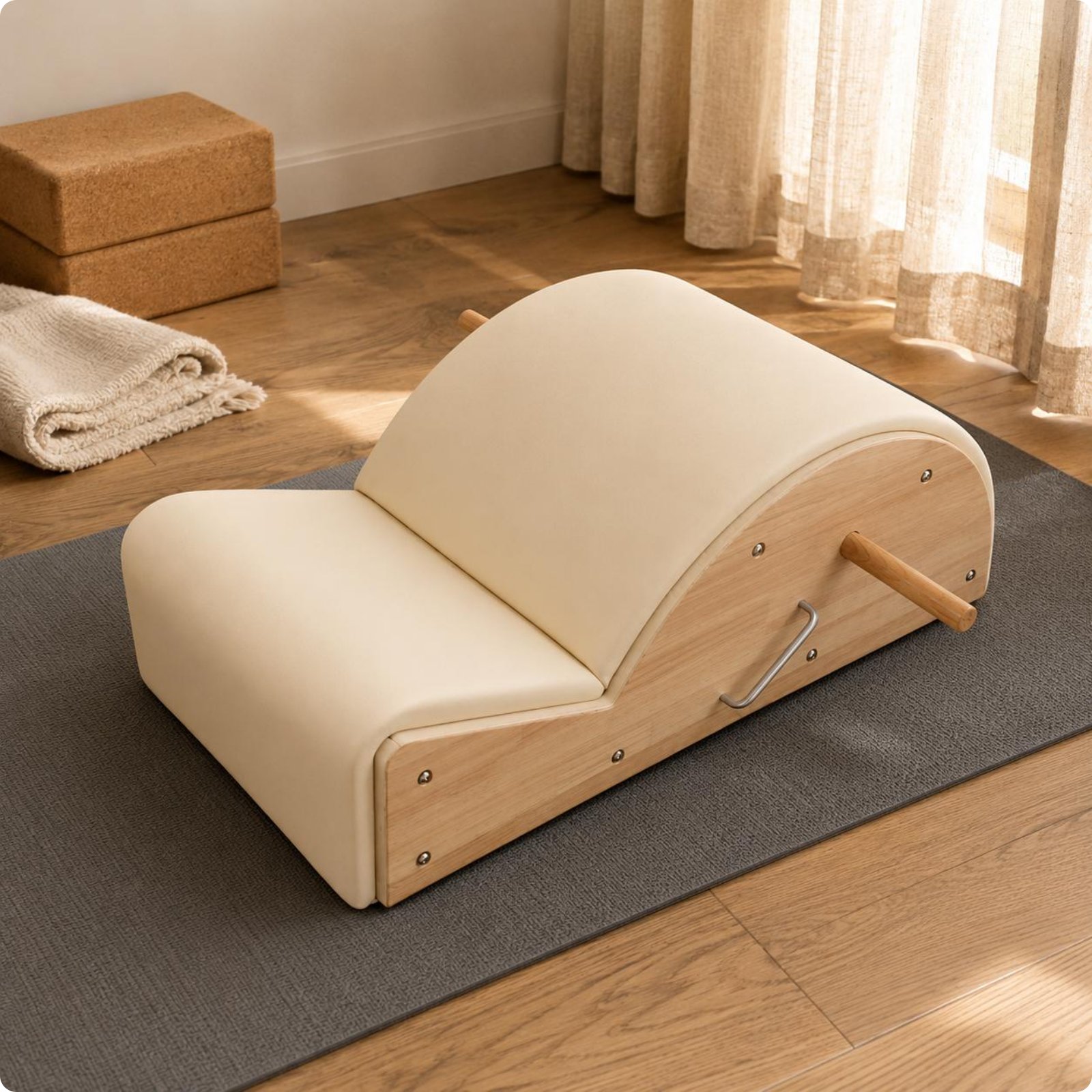 Pilates Spine Corrector Padded Exercise Apparatus Carrying Handle