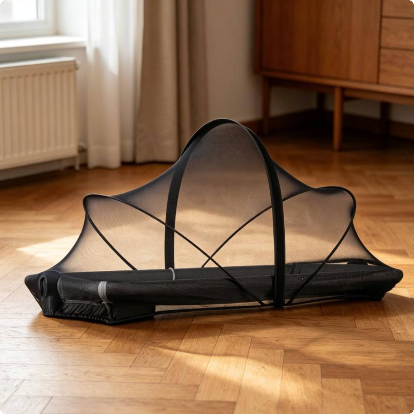 Foldable Infant Bed Net Zippered Net Cover Mesh for Bedroom, Infants