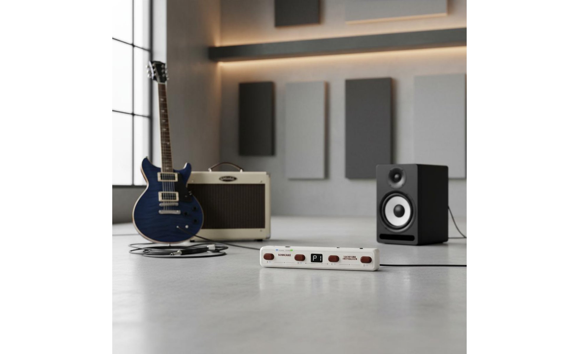 Wireless Guitar MIDI Pedal Compact Wireless MIDI Foot Controller Portable 4-Button Pedal Controller for Stage, Studio, Rehearsal