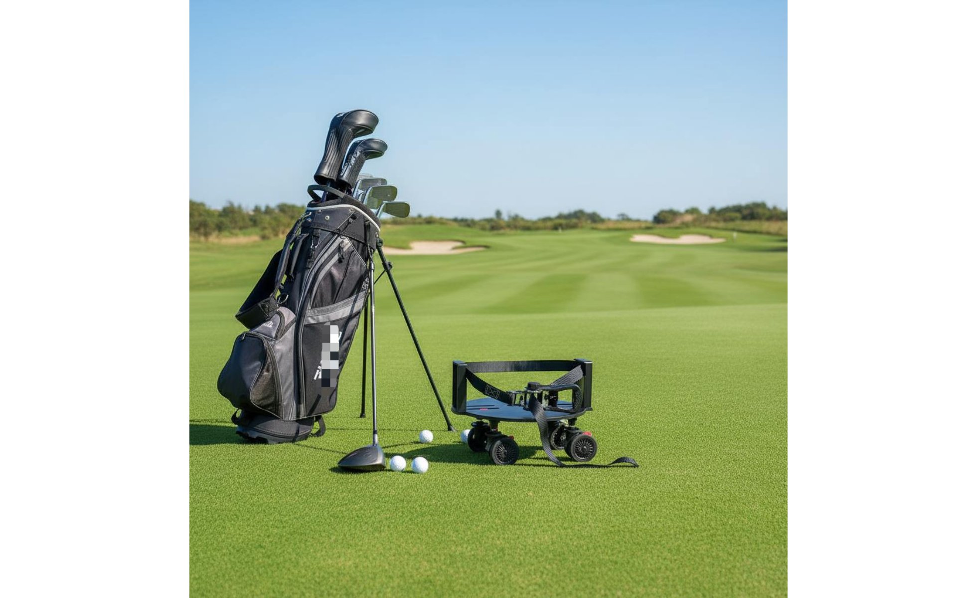 Golf Bag Wheel Base Swivel Wheels Rolling Golf Golf Bag Stand Wheeled