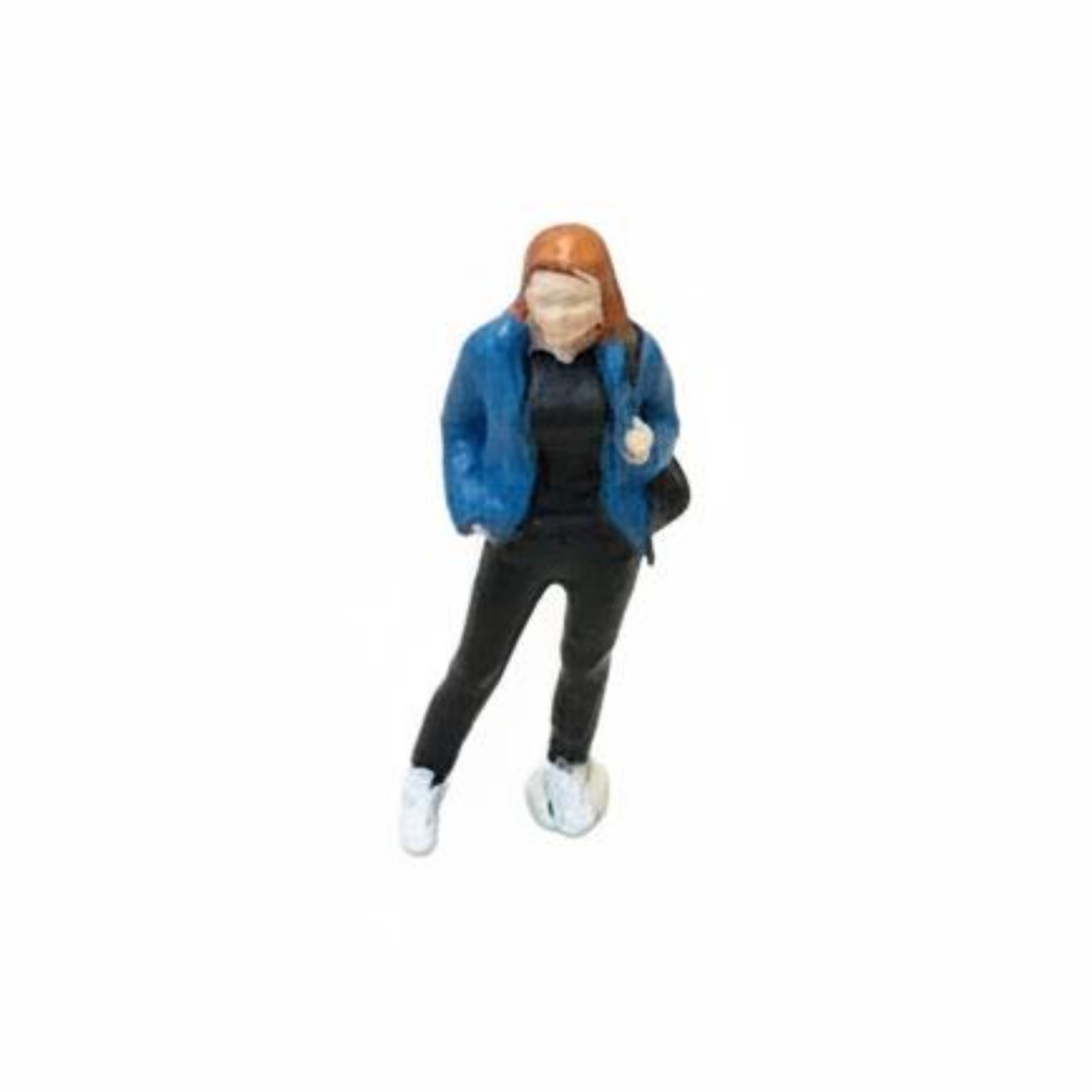 Mini Backpacker Figurine Detailed Finish Miniature Woman Statue Unique Tiny Present Display Statue for Dollhouse