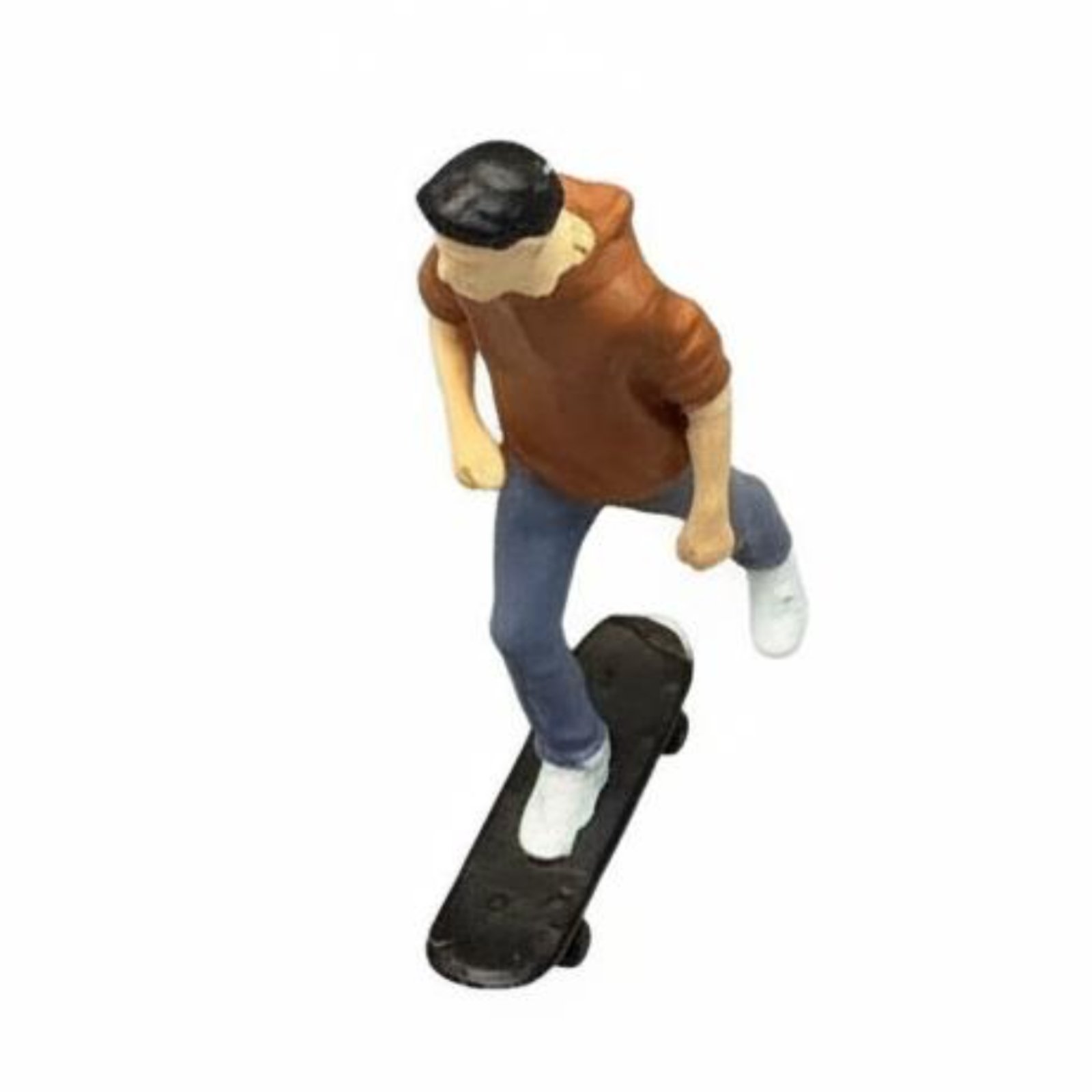 Skateboard Boy Figurine Detailed Mini Resin Figure Decorative Piece Painted Miniature Doll for Model Hobbyists, Collectors