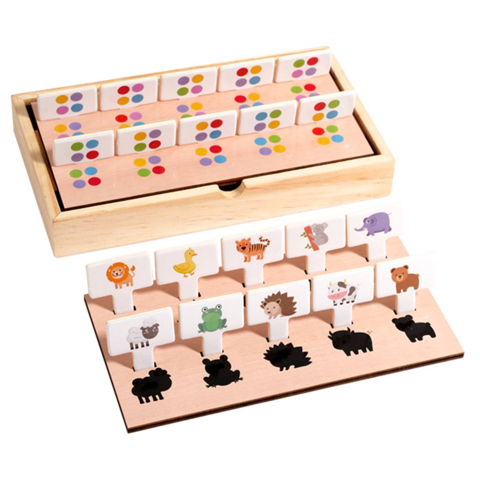 Shape Matching Board Fine Motor Skills Animal Reasoning Puzzle No Loose Pieces Color Shape Puzzle for Preschoolers, Young Children, Classroom, Daycare