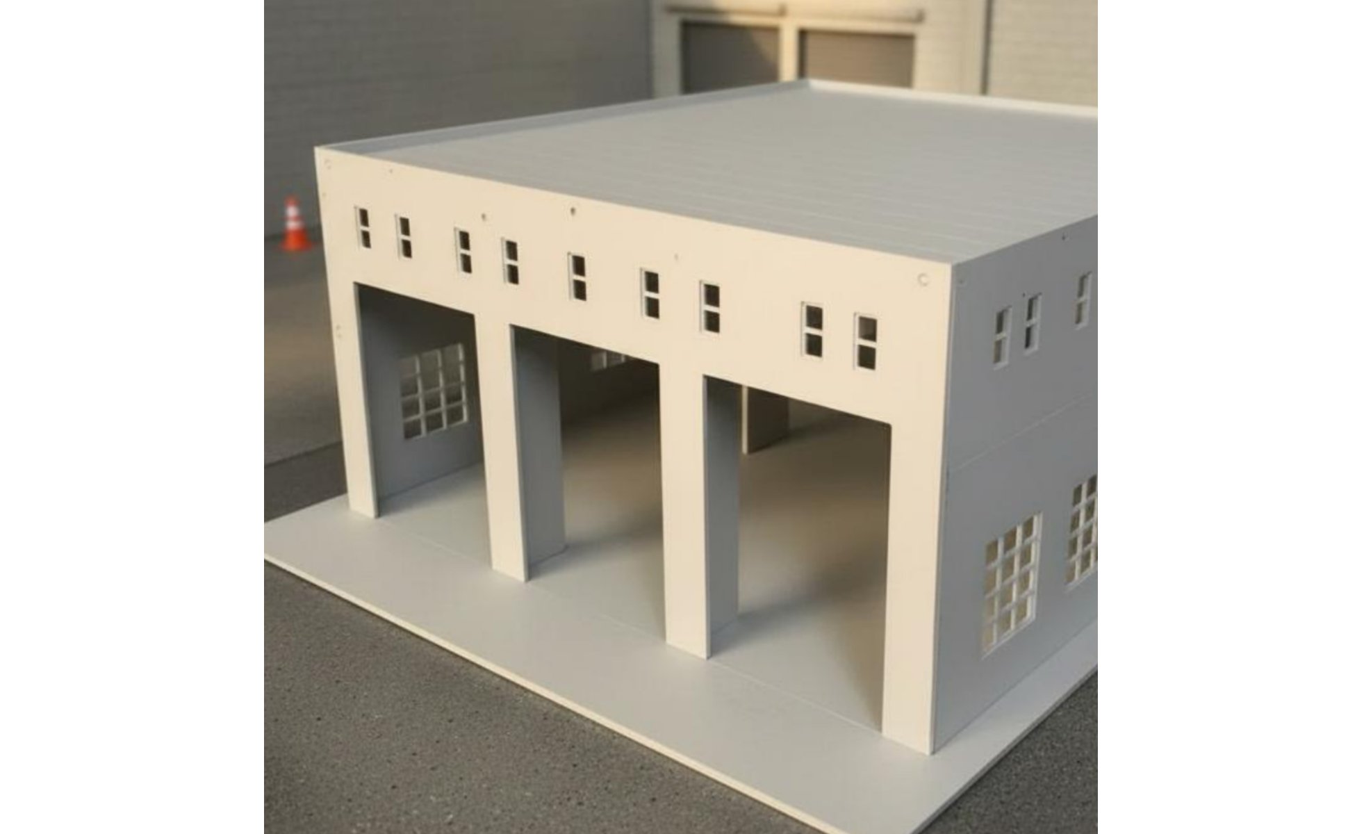 Double Decker Bus Workshop Scene Display Bus Depot Model for Collectors