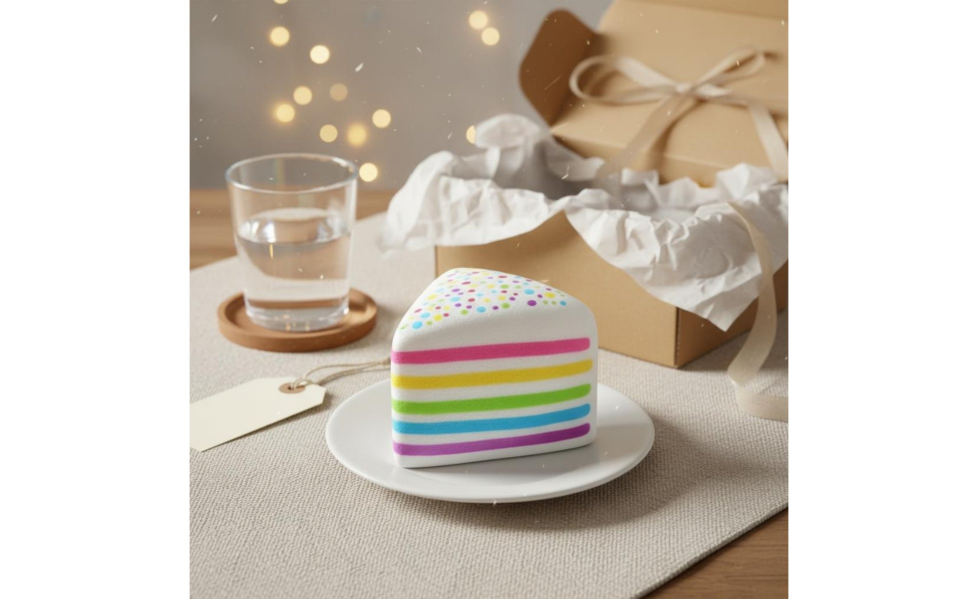 Rainbow Cake Squishy Multicolored Dots Cake Squishy Soft