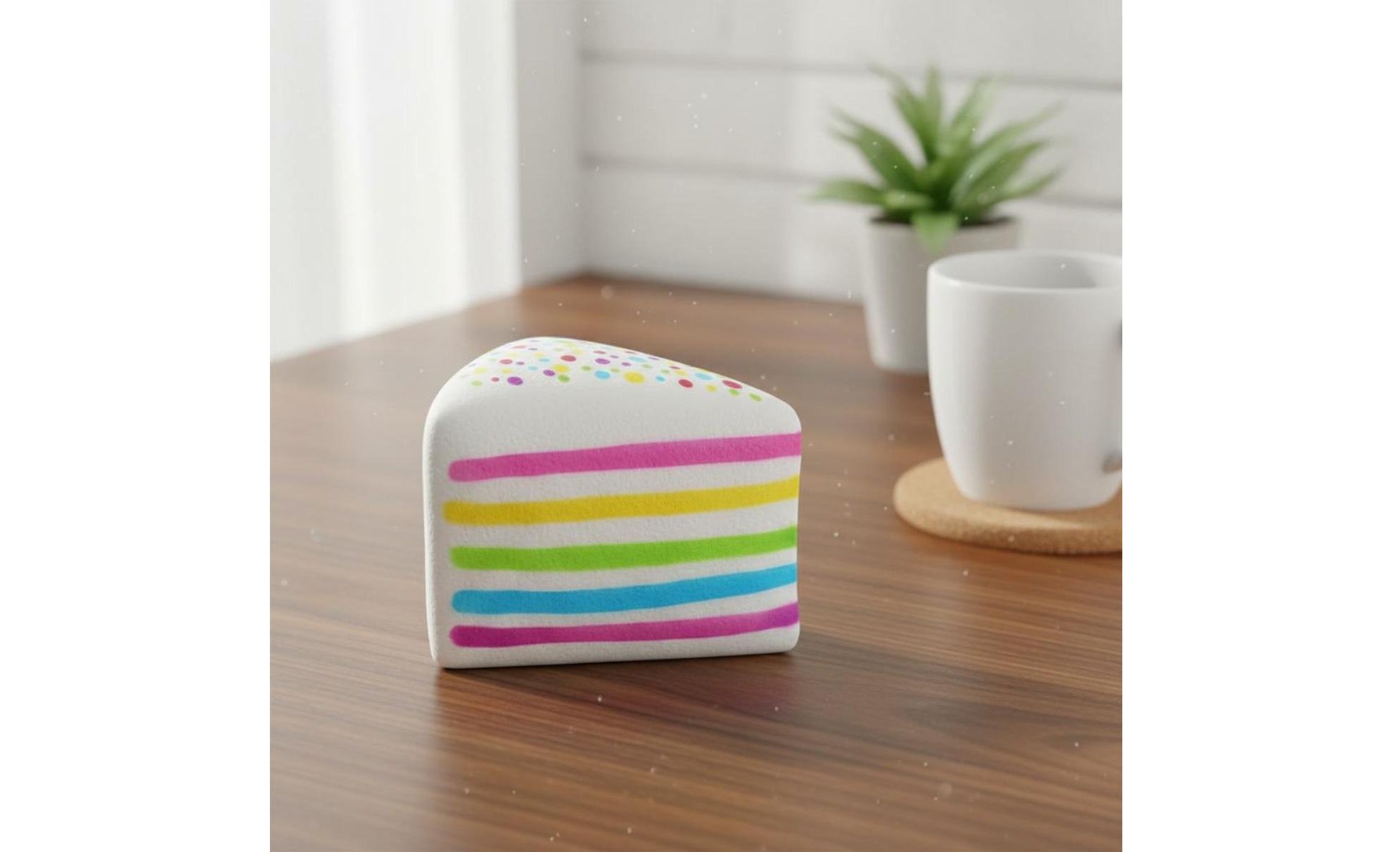 Rainbow Cake Squishy Multicolored Dots Cake Squishy Soft