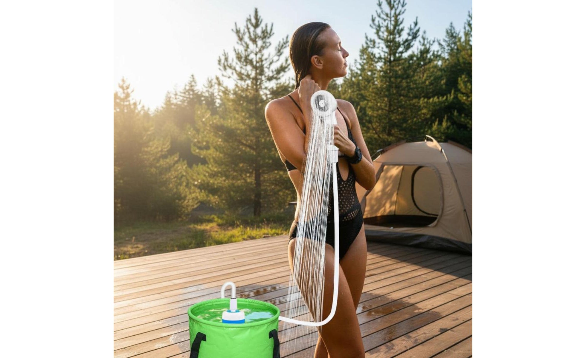 Battery Shower Pump Rechargeable Mobile Shower Head Easy to Install for Students