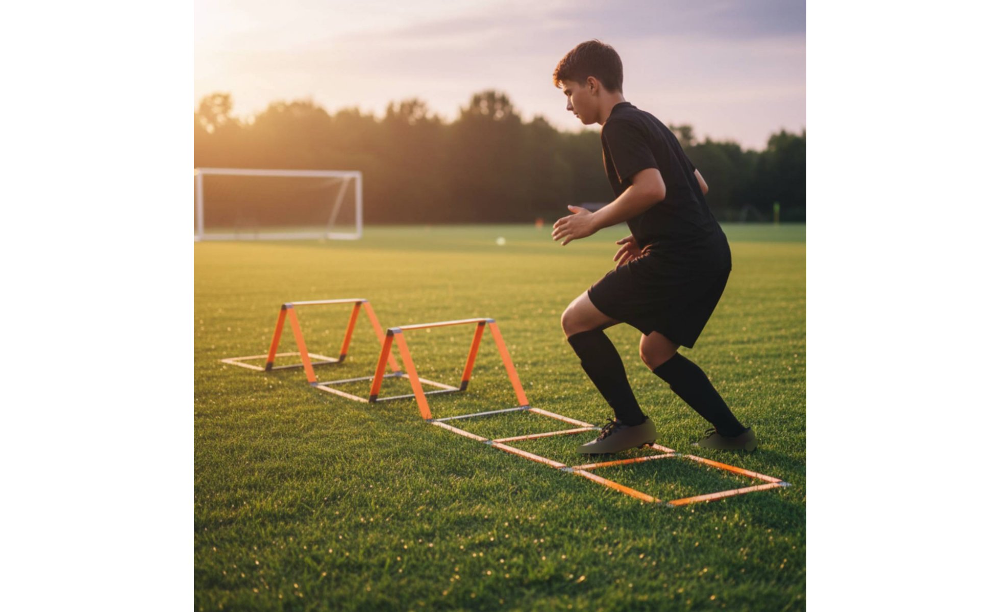 Coordination Training Ladder Multifunctional Agility Hurdle Ladder Fixed Frame