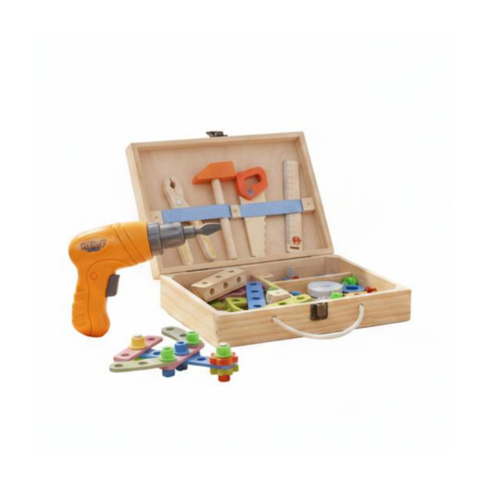 Toy Fine Motor Skills Wooden Tool Set Hand-Eye Coordination Pretend Play Tool Kit for Preschoolers, Young Children