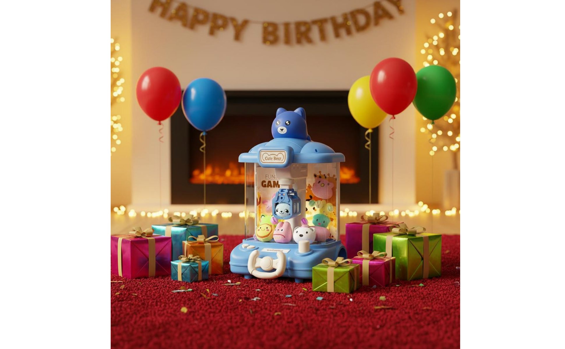 Mini Claw Machine Toy Birthday Gift Doll Machine Interactive Play for Bedroom