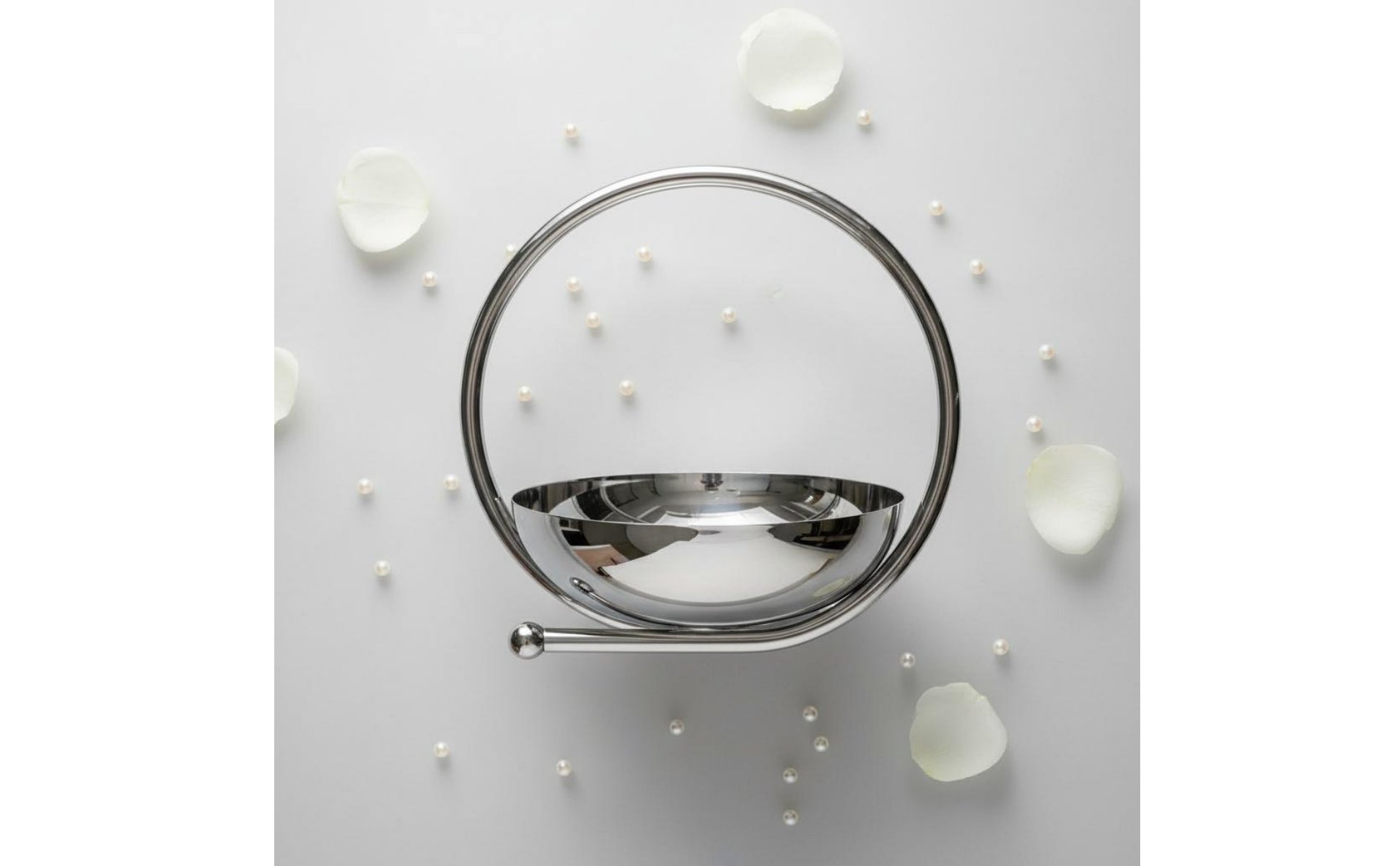 Round Mirror Tray Mirrored Finish Stainless Steel Tray Polished Surface