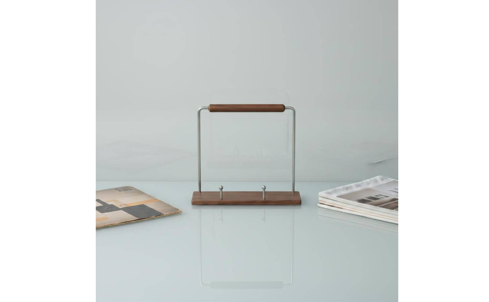 Vinyl LP Stand Sturdy Wood Vinyl LP Holder Walnut Finish for Living Room