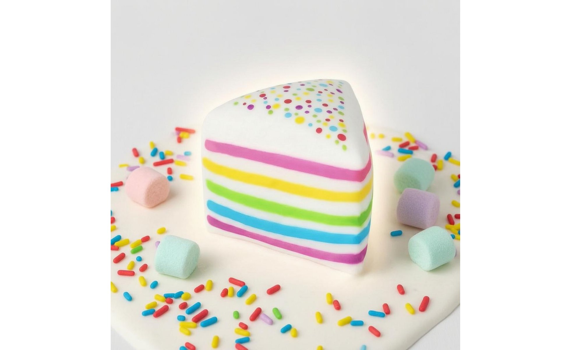 Rainbow Cake Squishy Multicolored Dots Cake Squishy Soft