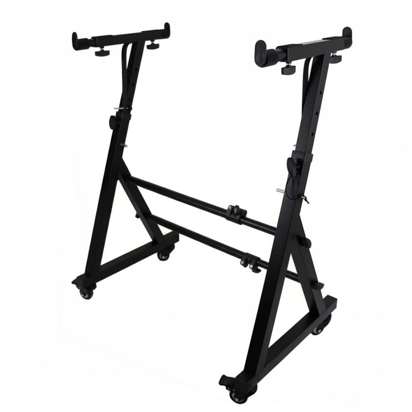 Rolling Keyboard Stand Wheeled Base Z Style Piano Stand Sturdy Metal Frame for Studio